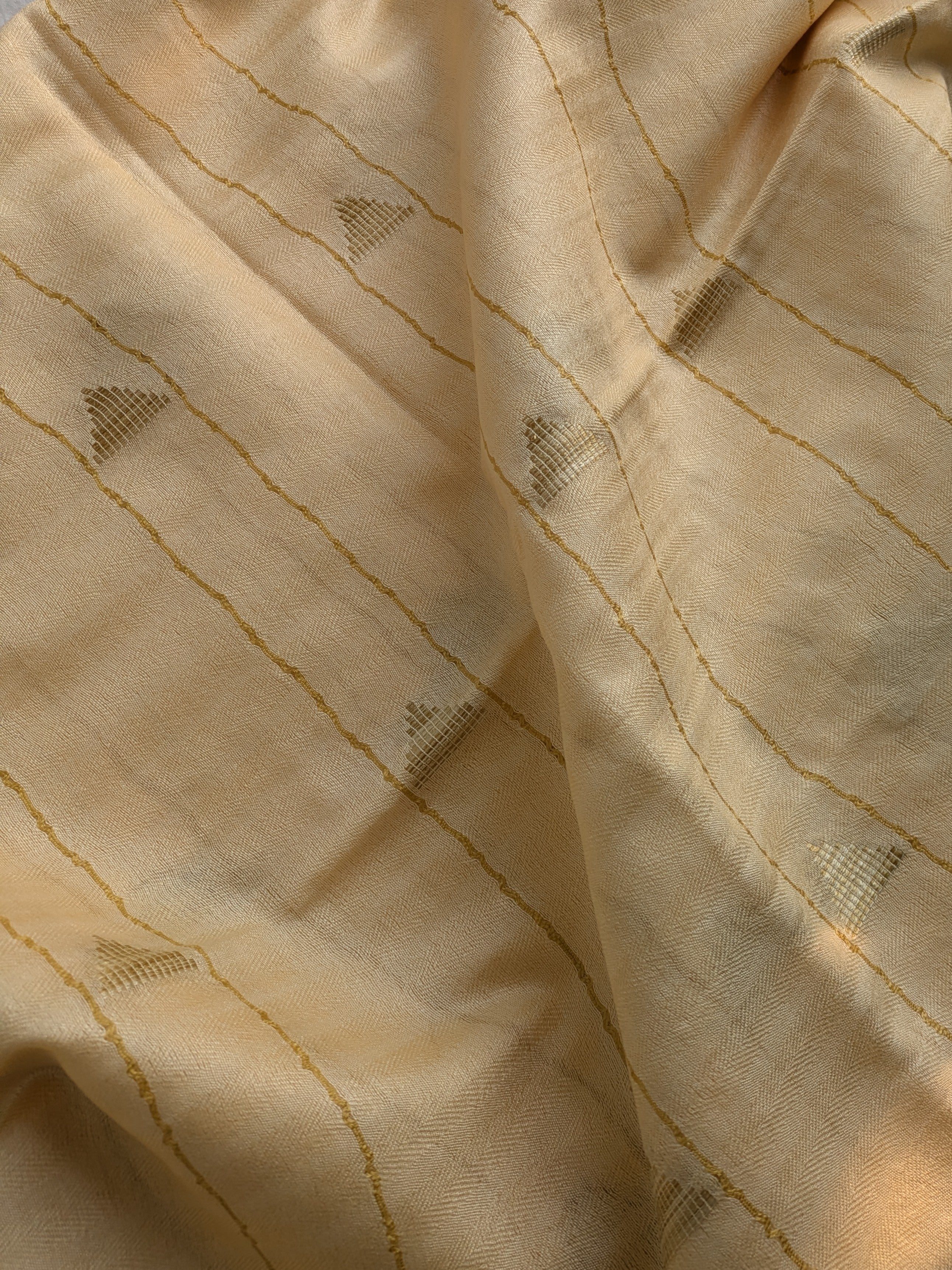 Cream Bhagalpuri Sari