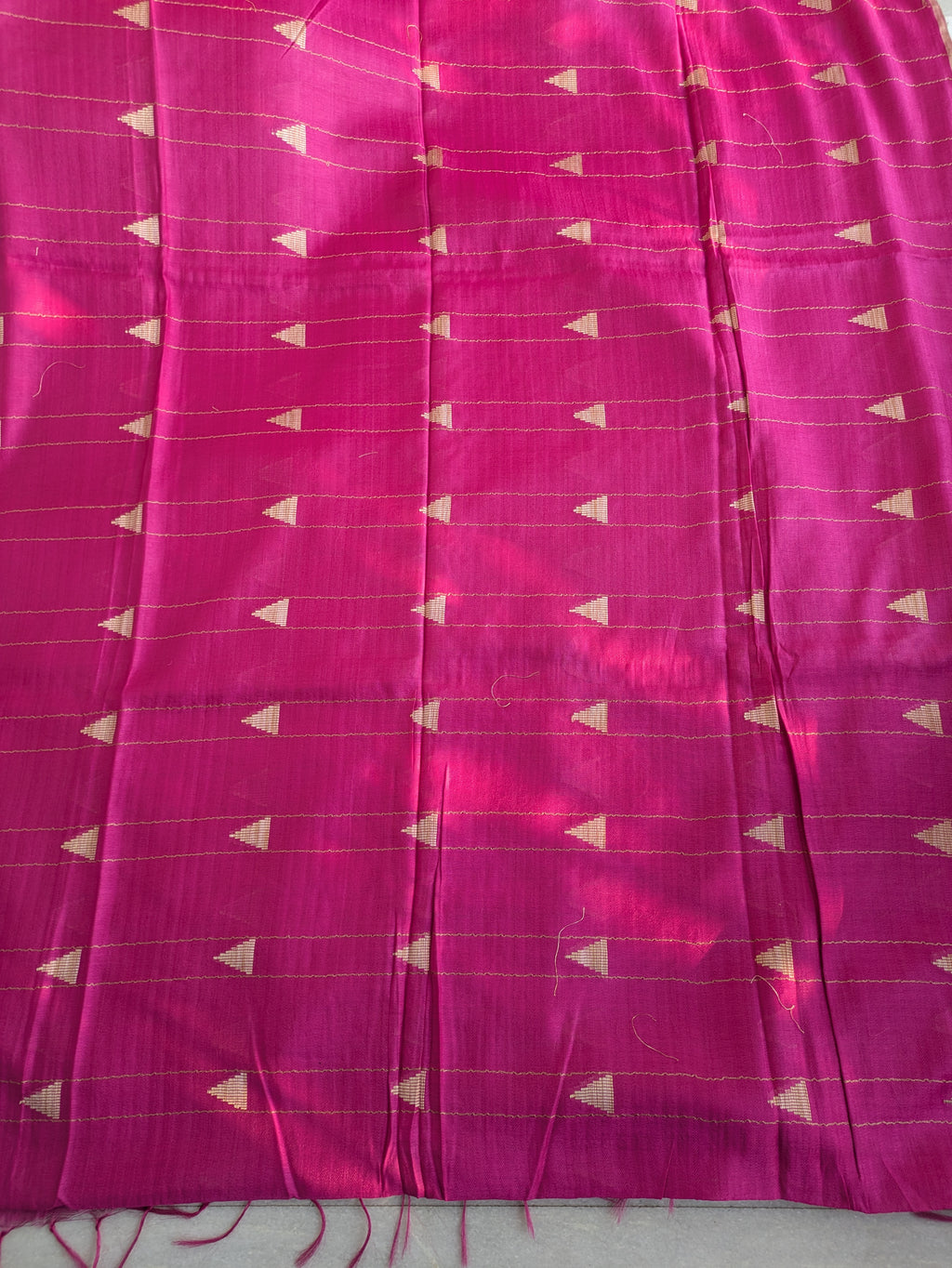 Bhagalpuri Sari Fuchsia Pink