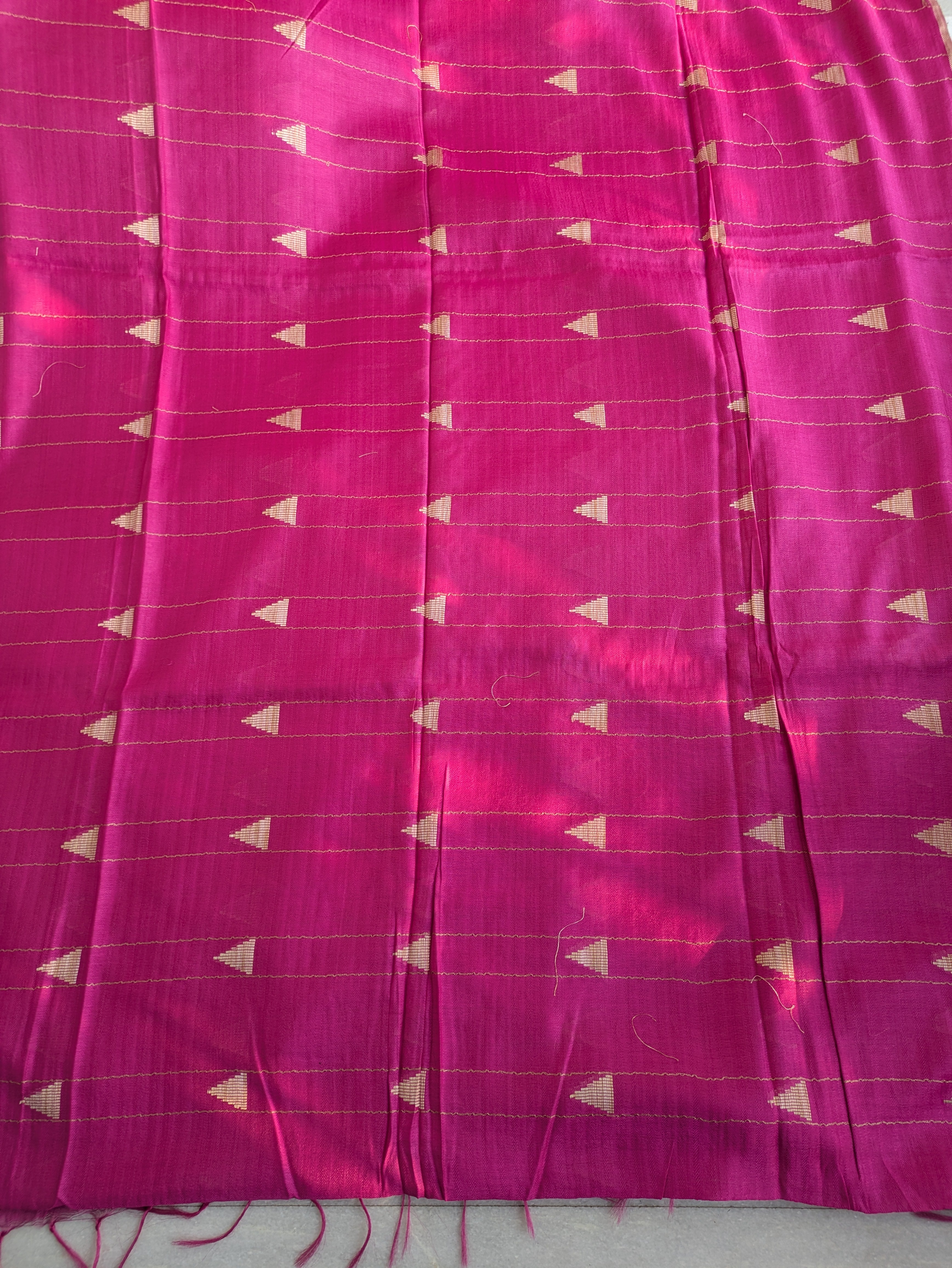 Bhagalpuri Sari Fuchsia Pink