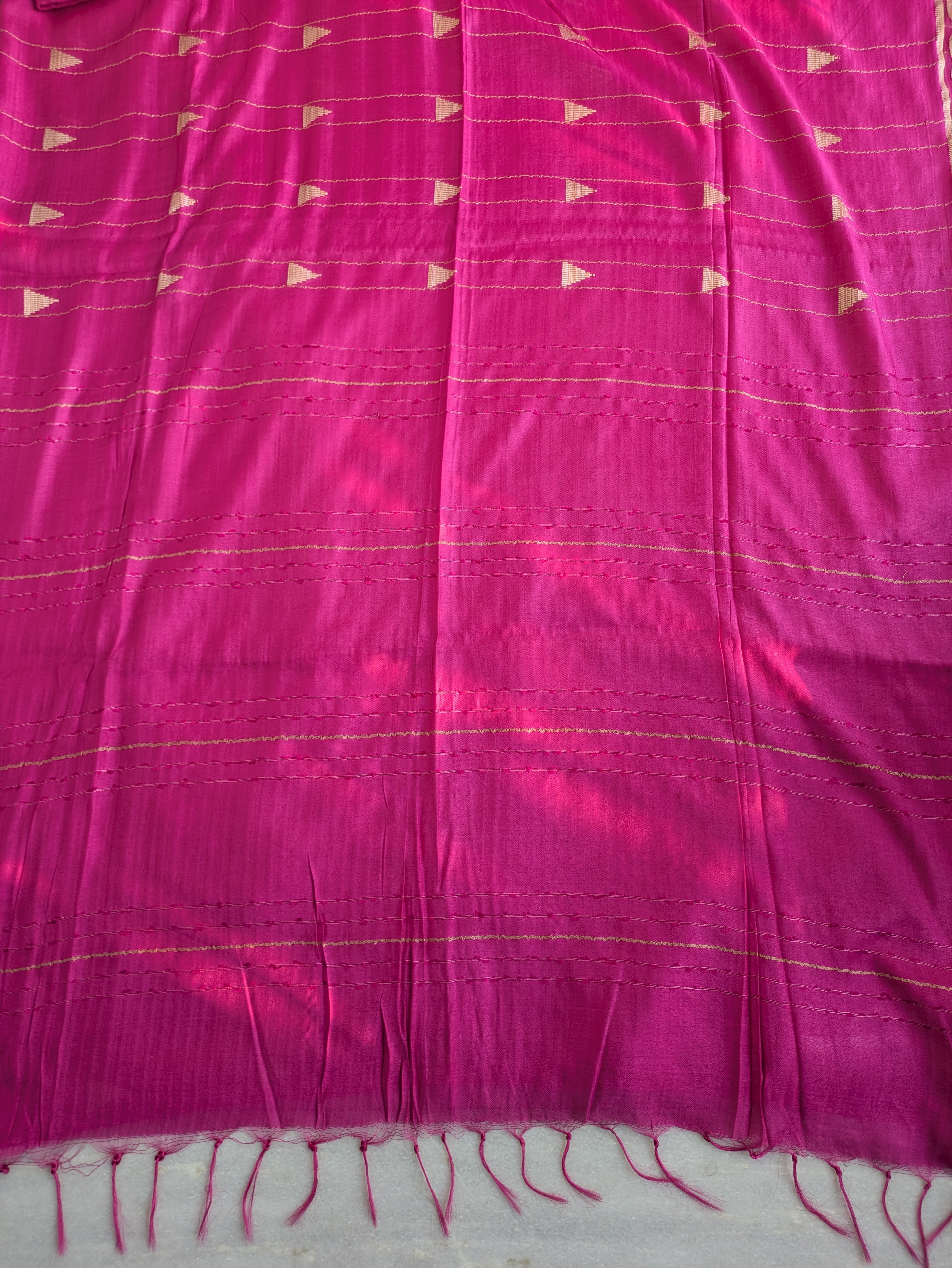 Bhagalpuri Sari Fuchsia Pink