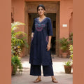 Navy Blue Two Piece Kurti