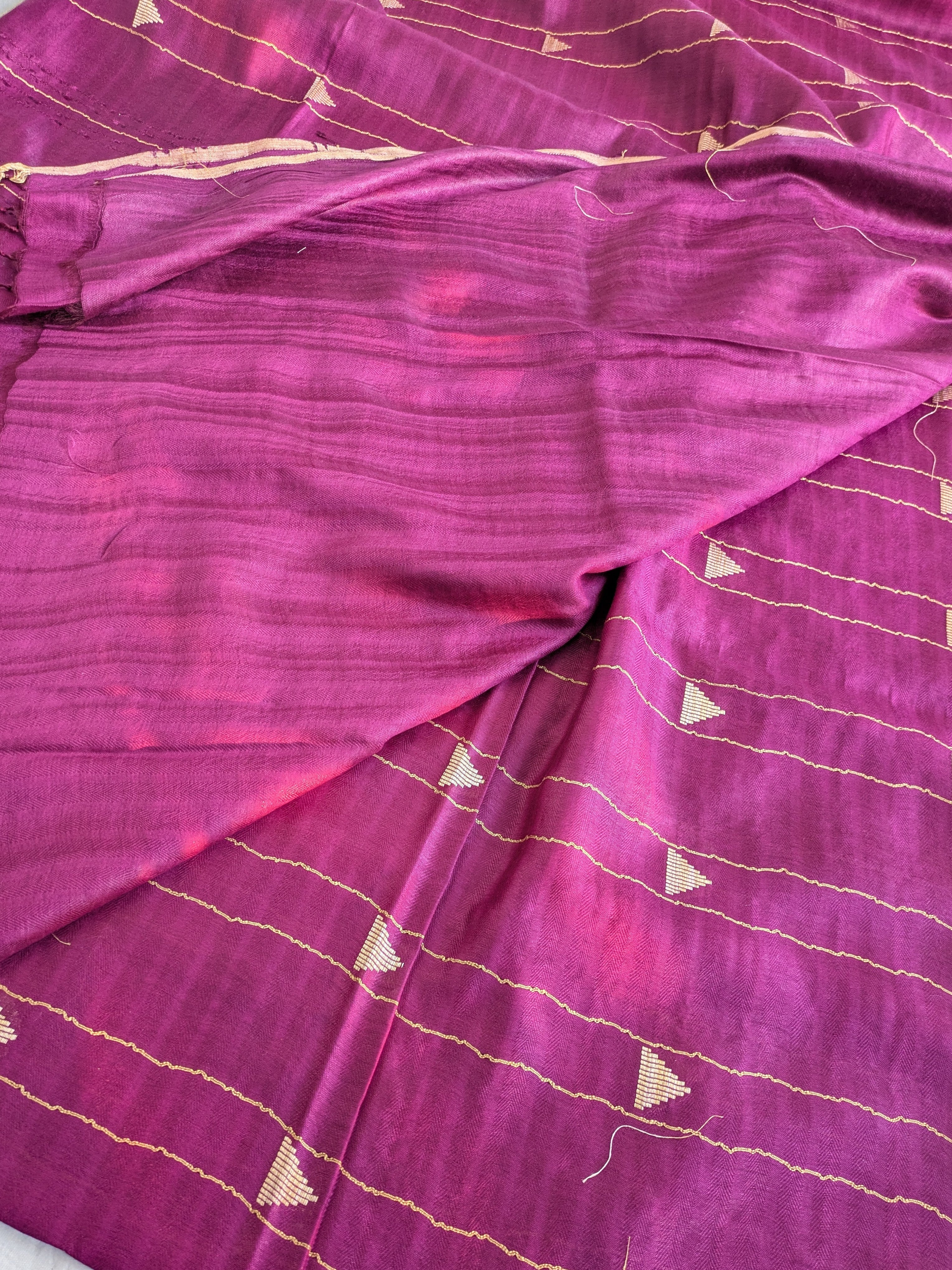 Dark Purple Bhagalpuri Sari