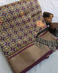 Ajrak Print Sari with Blouse Piece