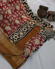 Maheswri Silk Sari with Blouse Piece (Liva Tag Sari)