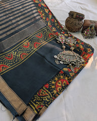 Maheswri Silk Sari with Blouse Piece (Liva Tag Sari)