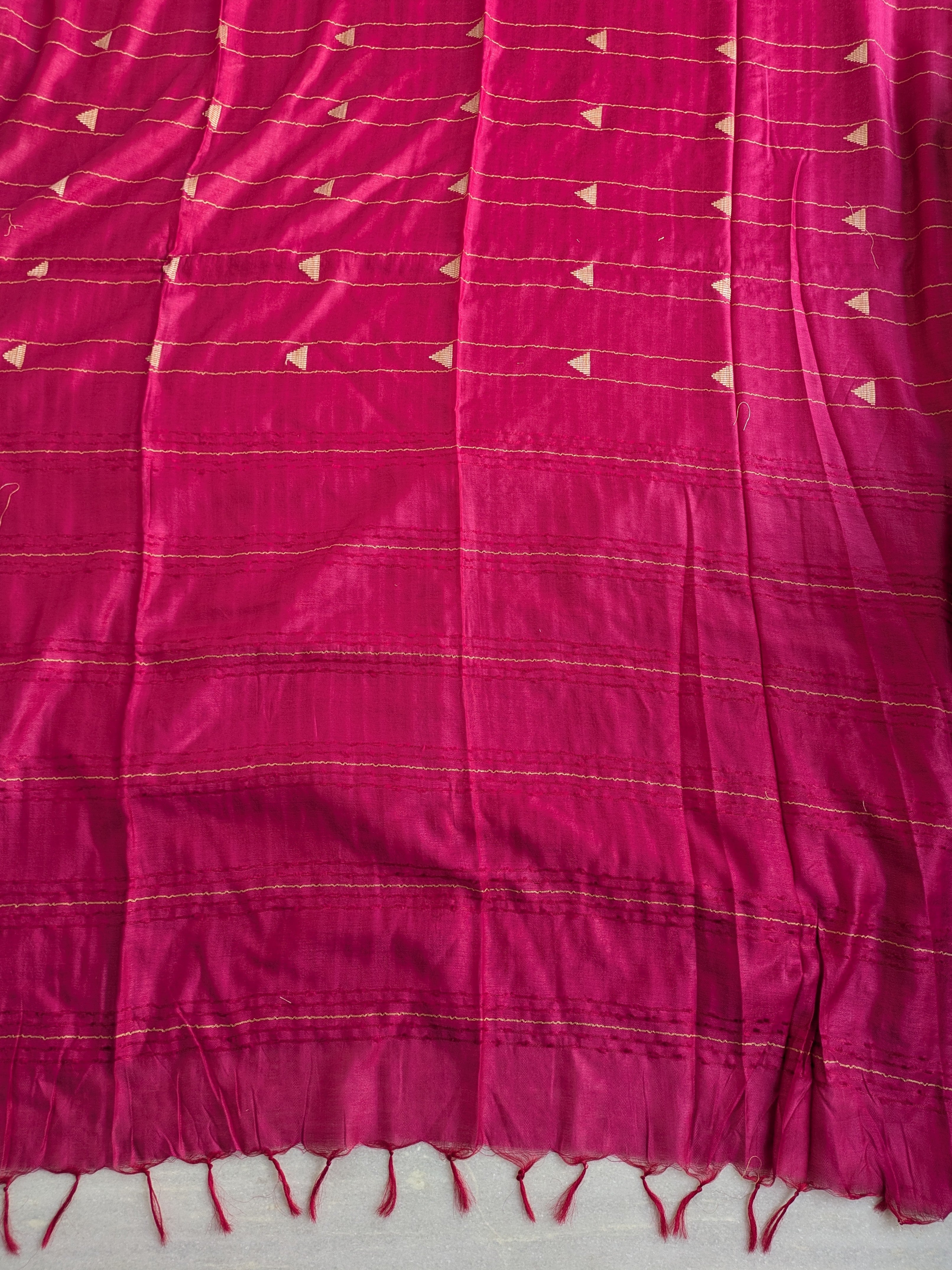 Bhagalpuri Sari Dark Pink