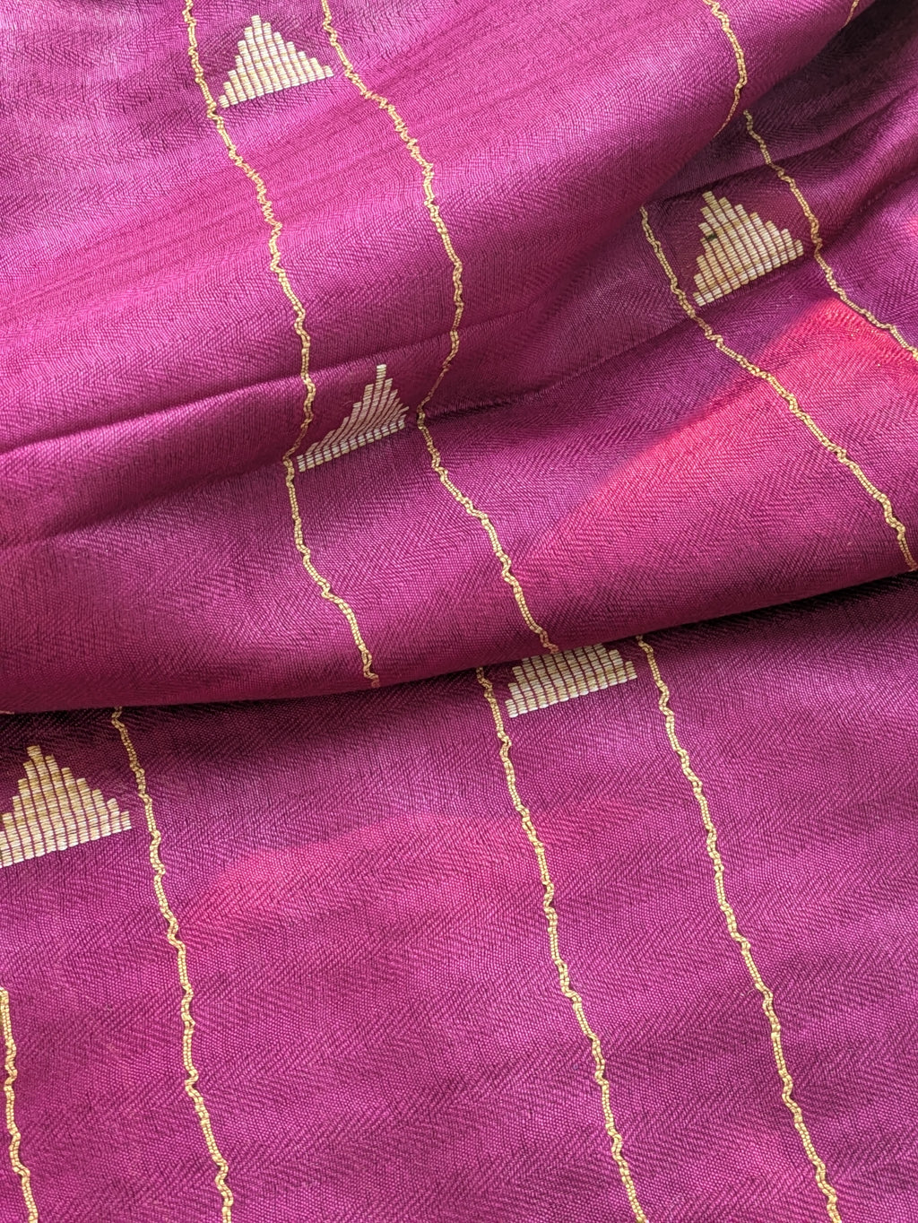 Dark Purple Bhagalpuri Sari