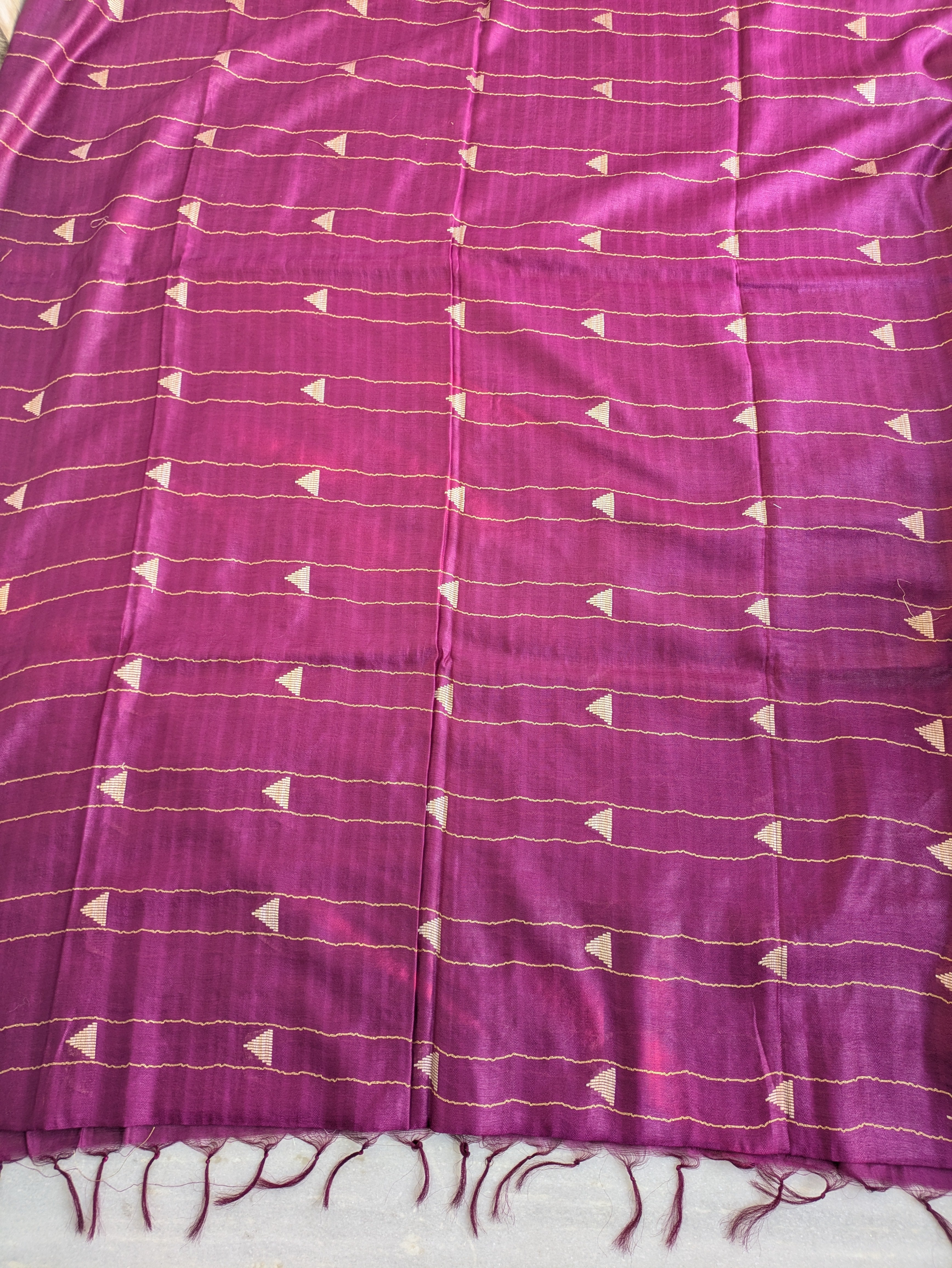 Dark Purple Bhagalpuri Sari