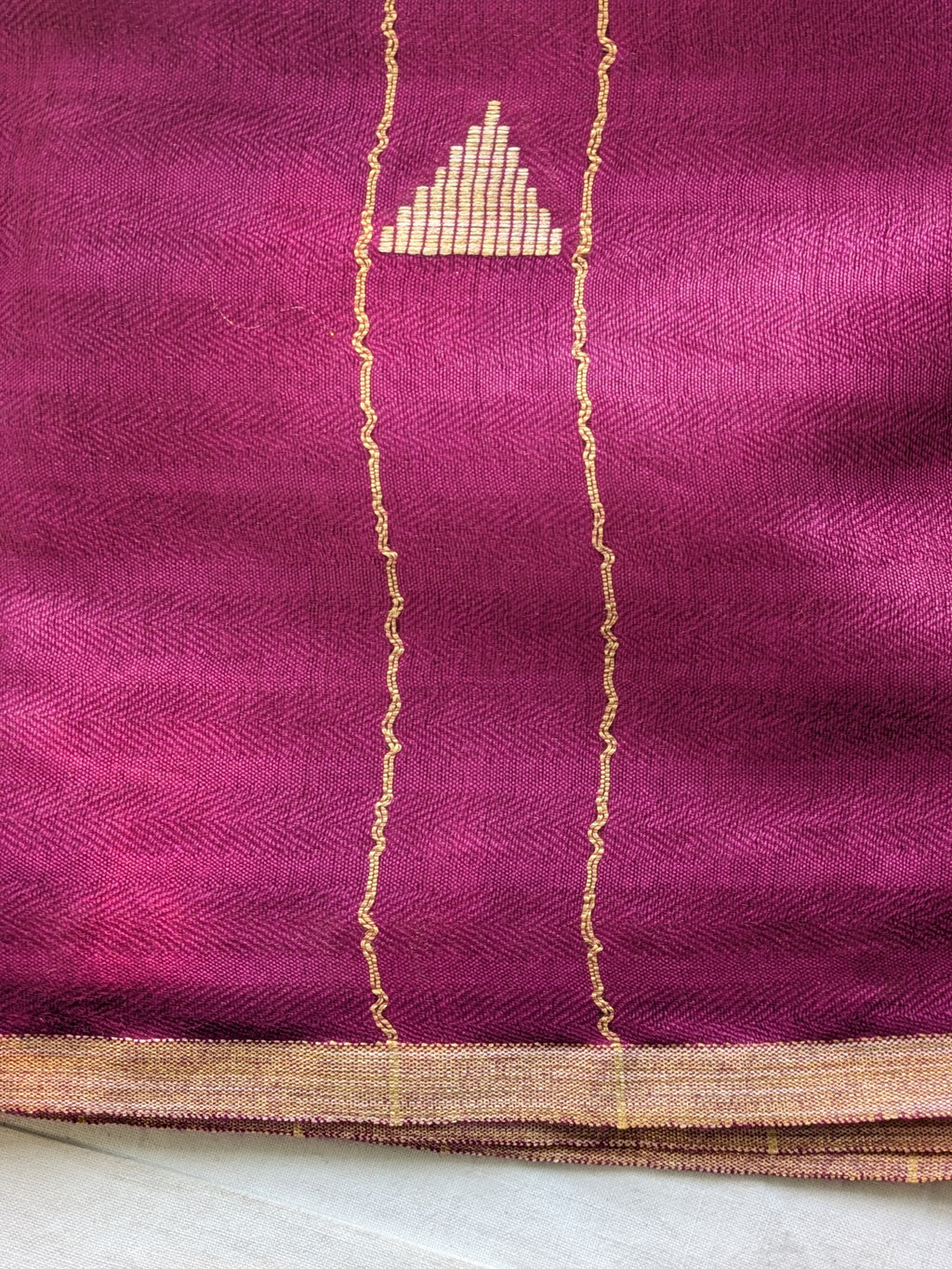 Dark Purple Bhagalpuri Sari