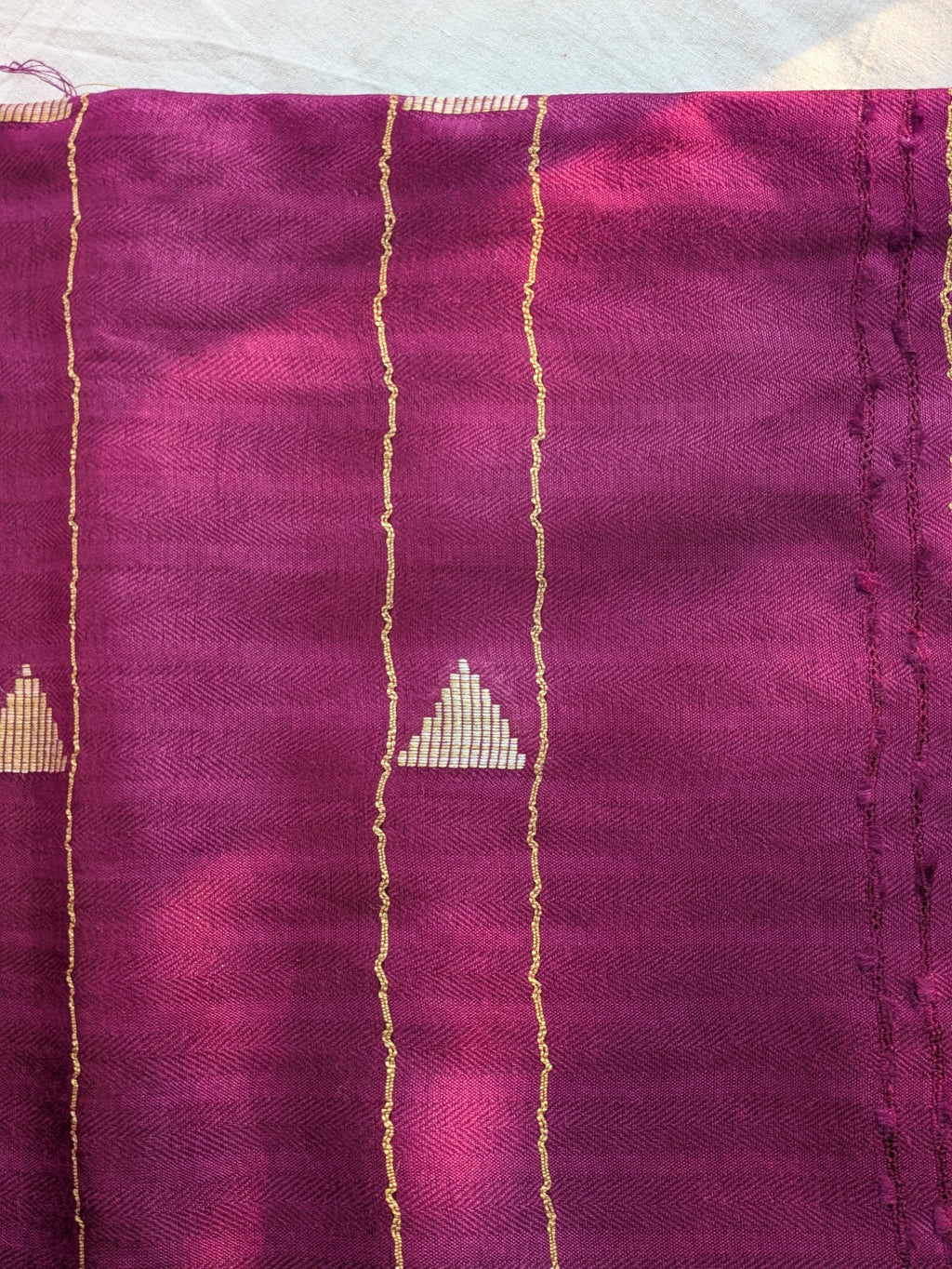 Dark Purple Bhagalpuri Sari