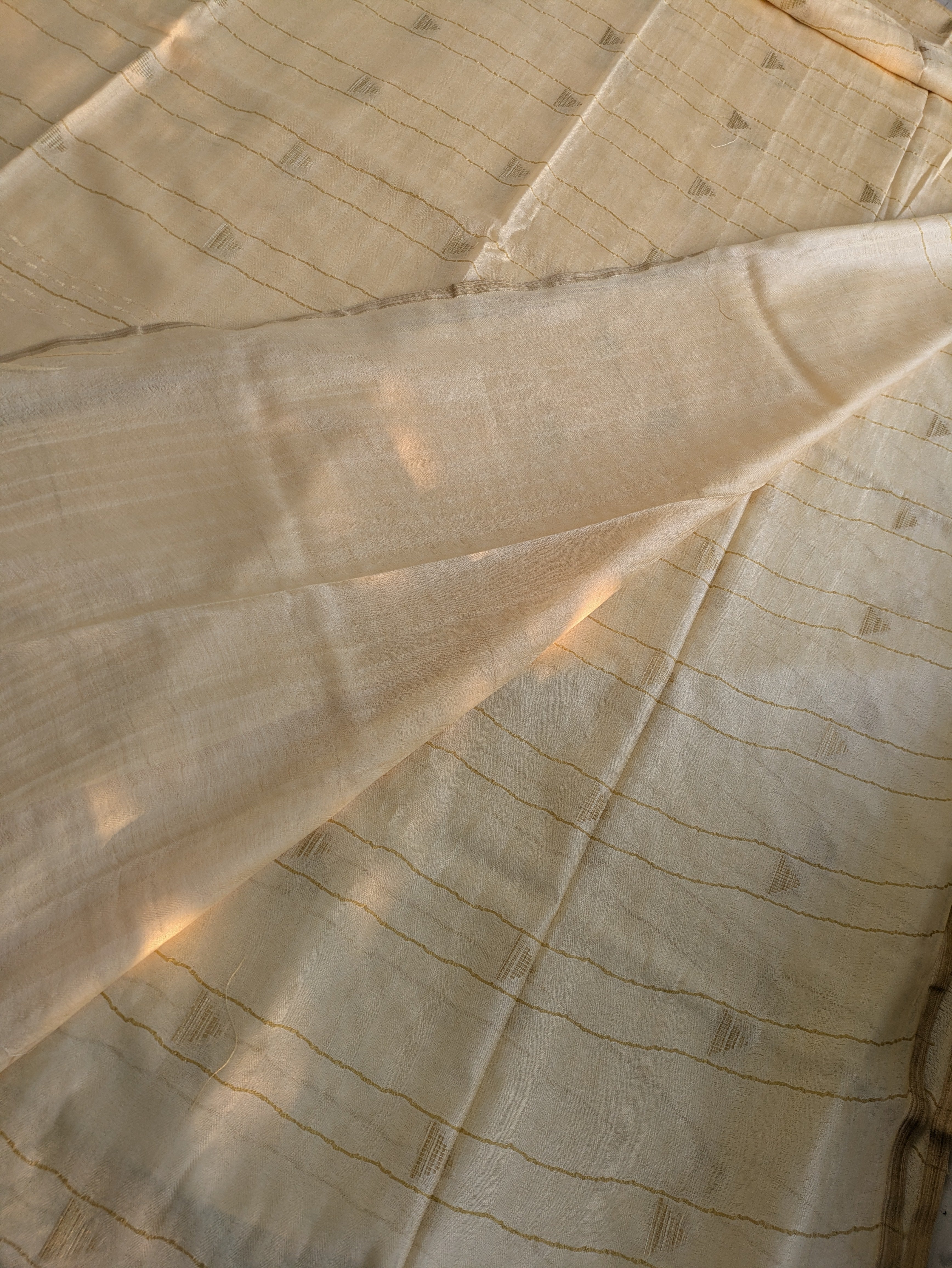 Cream Bhagalpuri Sari