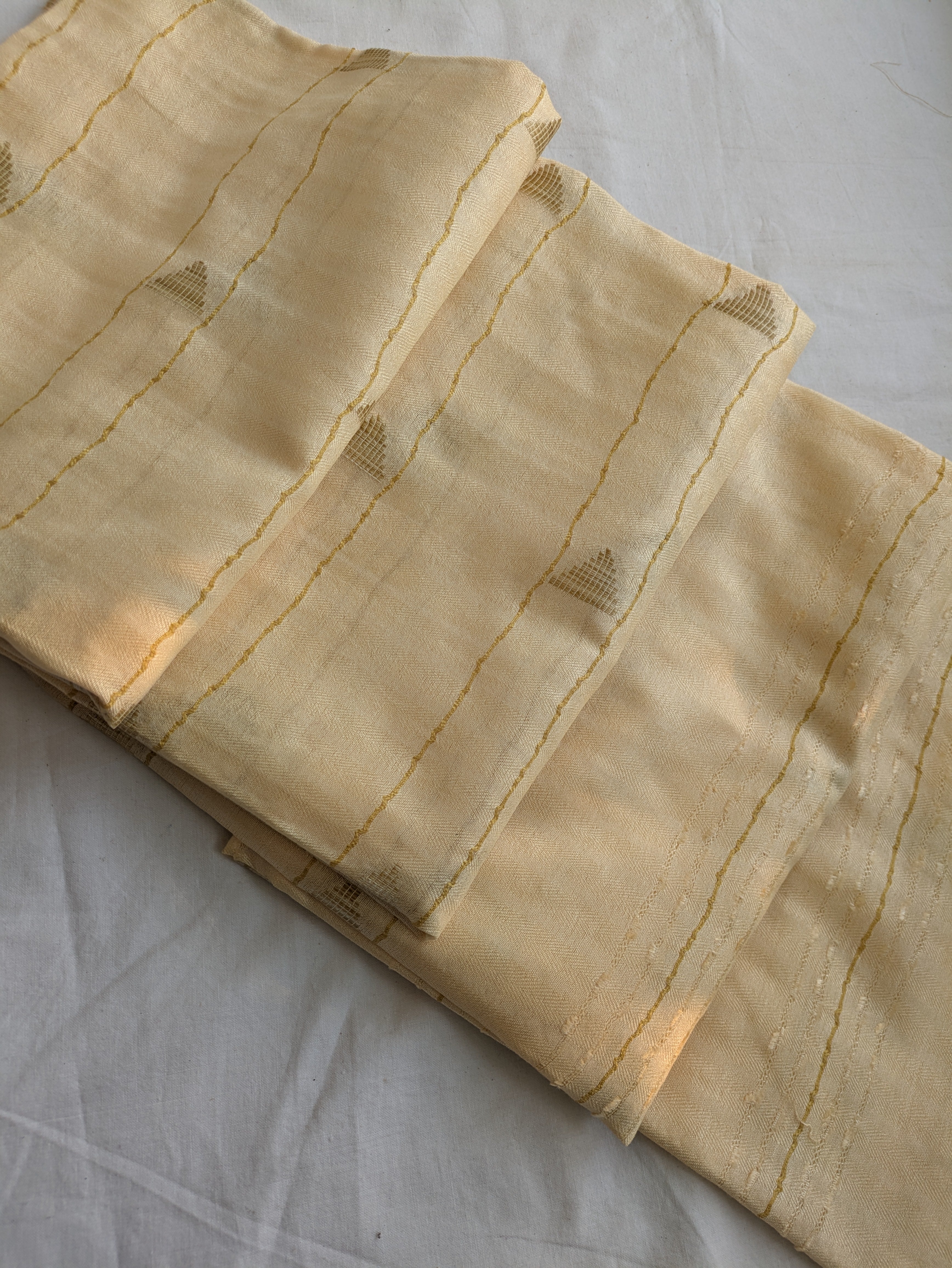 Cream Bhagalpuri Sari