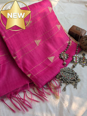 Bhagalpuri Sari Fuchsia Pink
