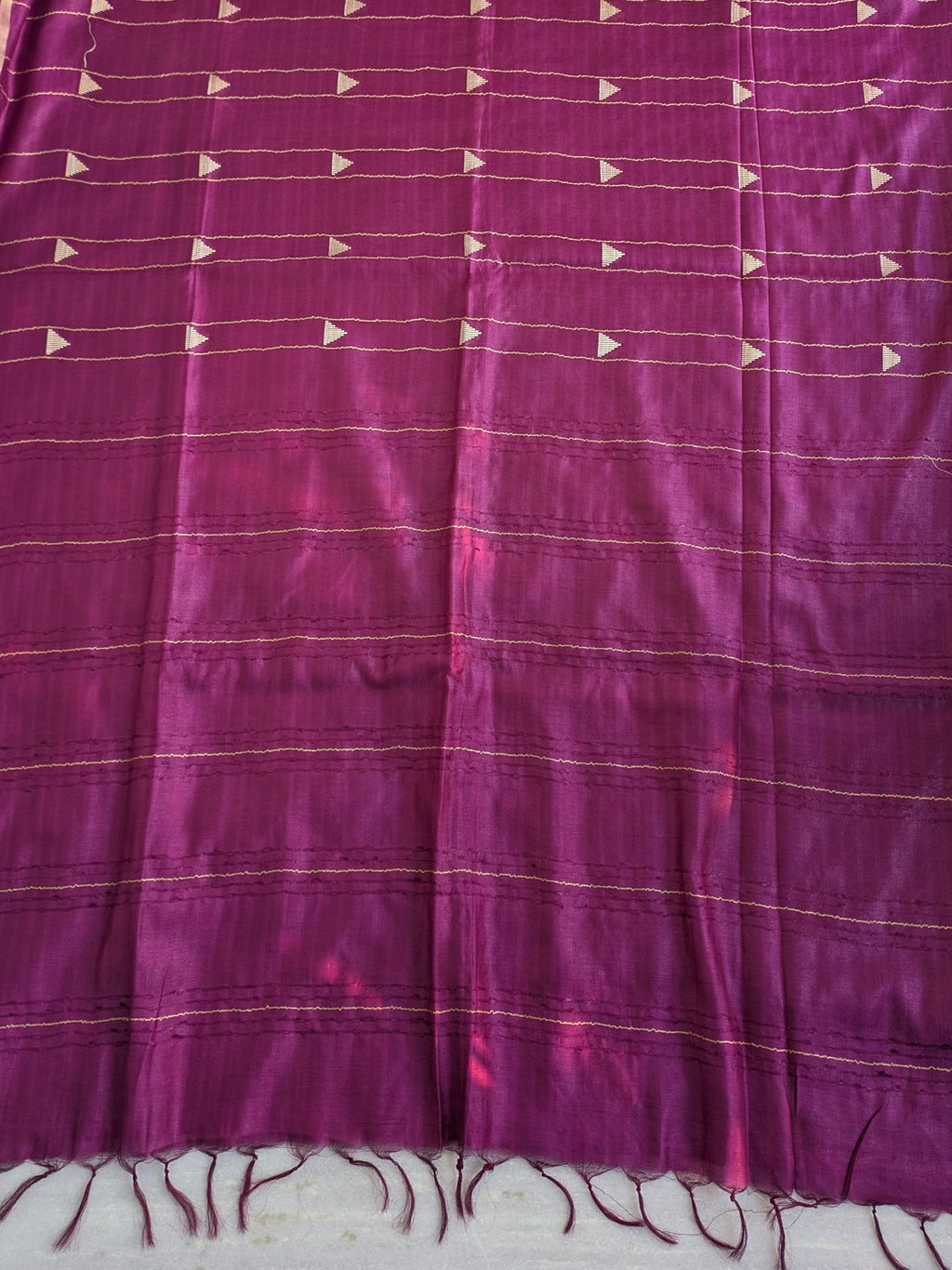 Dark Purple Bhagalpuri Sari