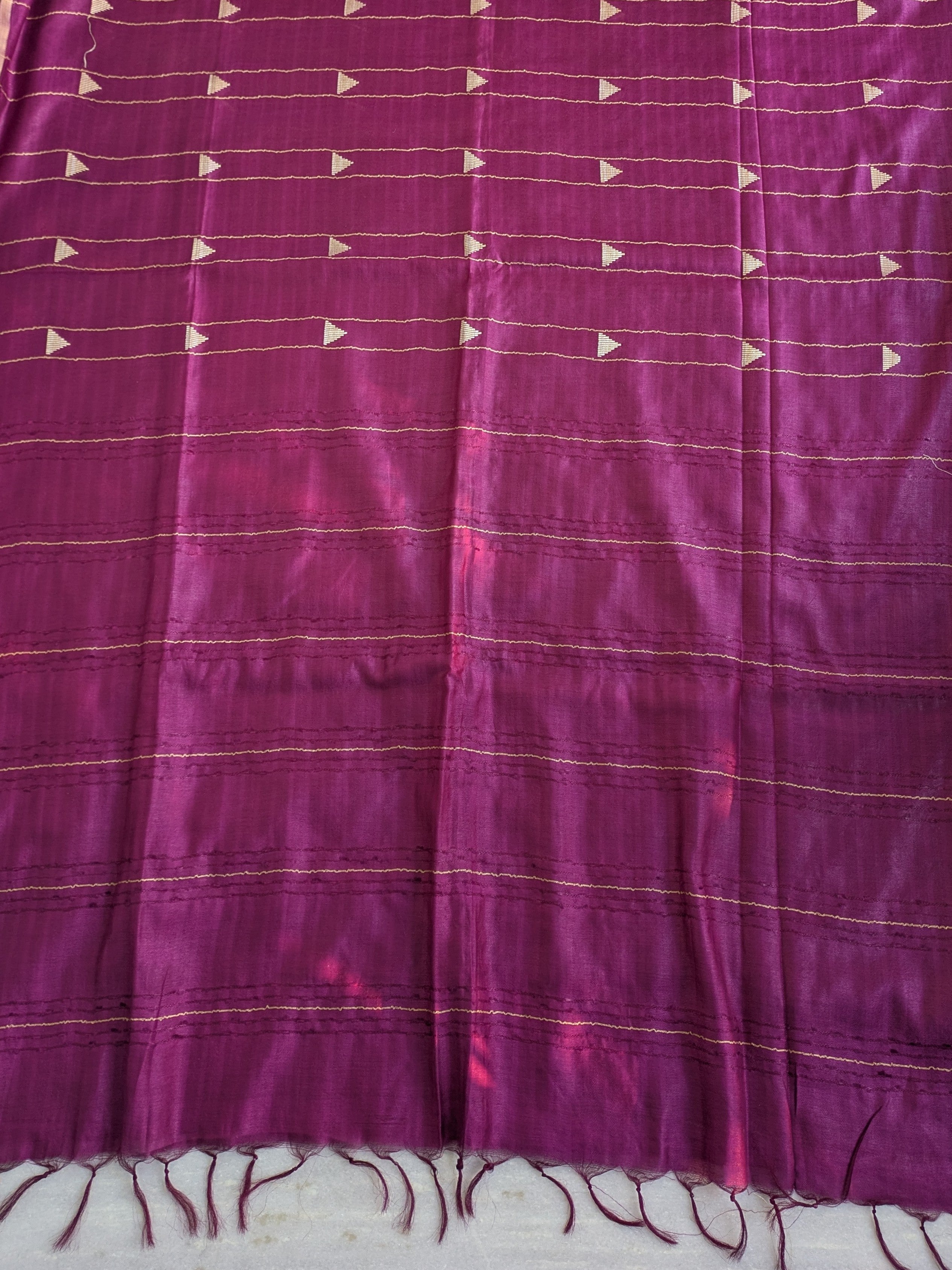Dark Purple Bhagalpuri Sari