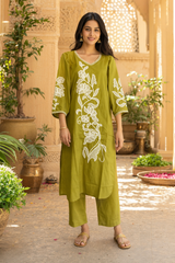 Three Piece Kurti Light Green