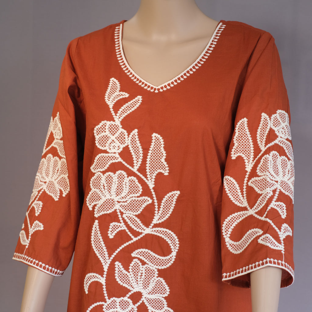 Three Piece Kurti Rust Colour
