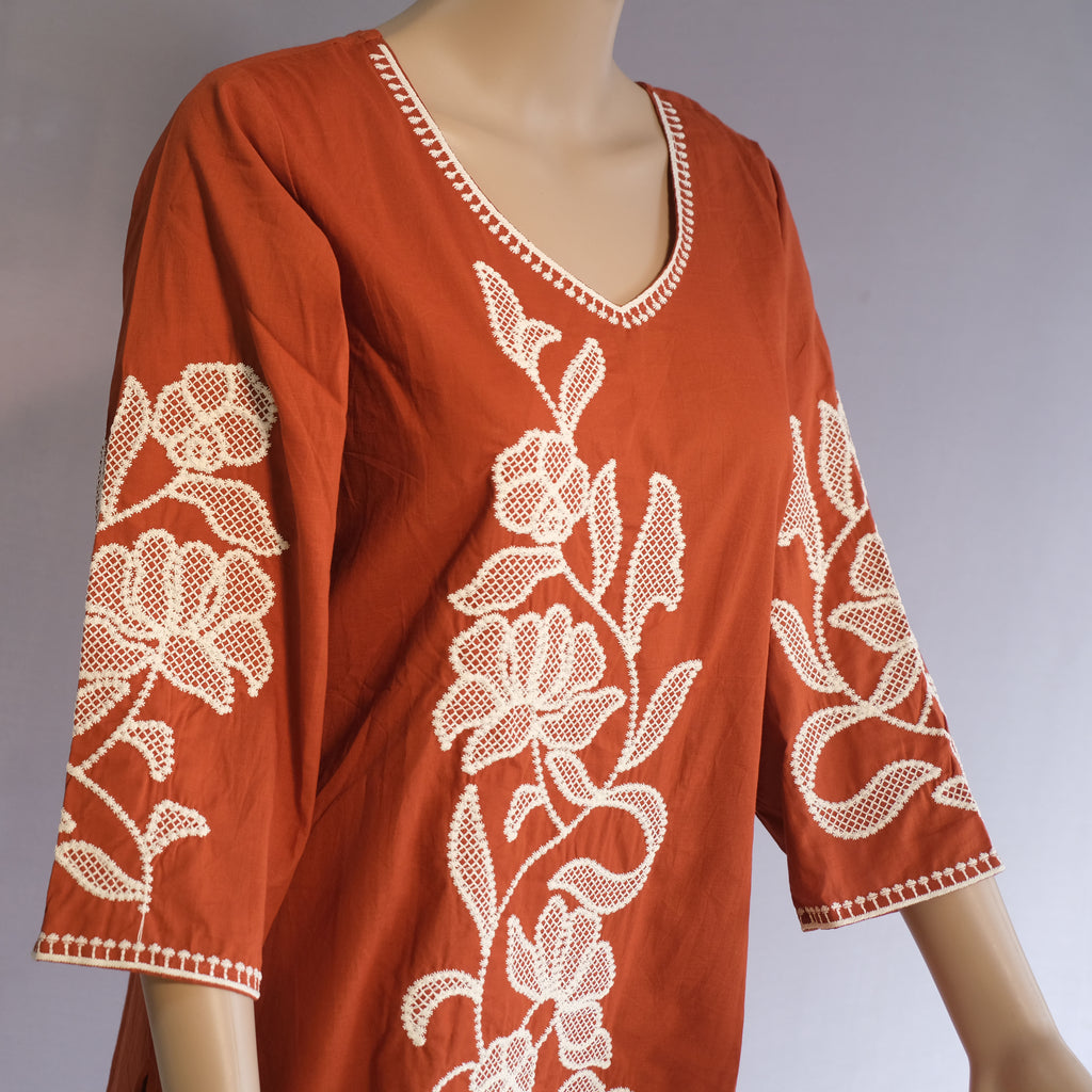 Three Piece Kurti Rust Colour