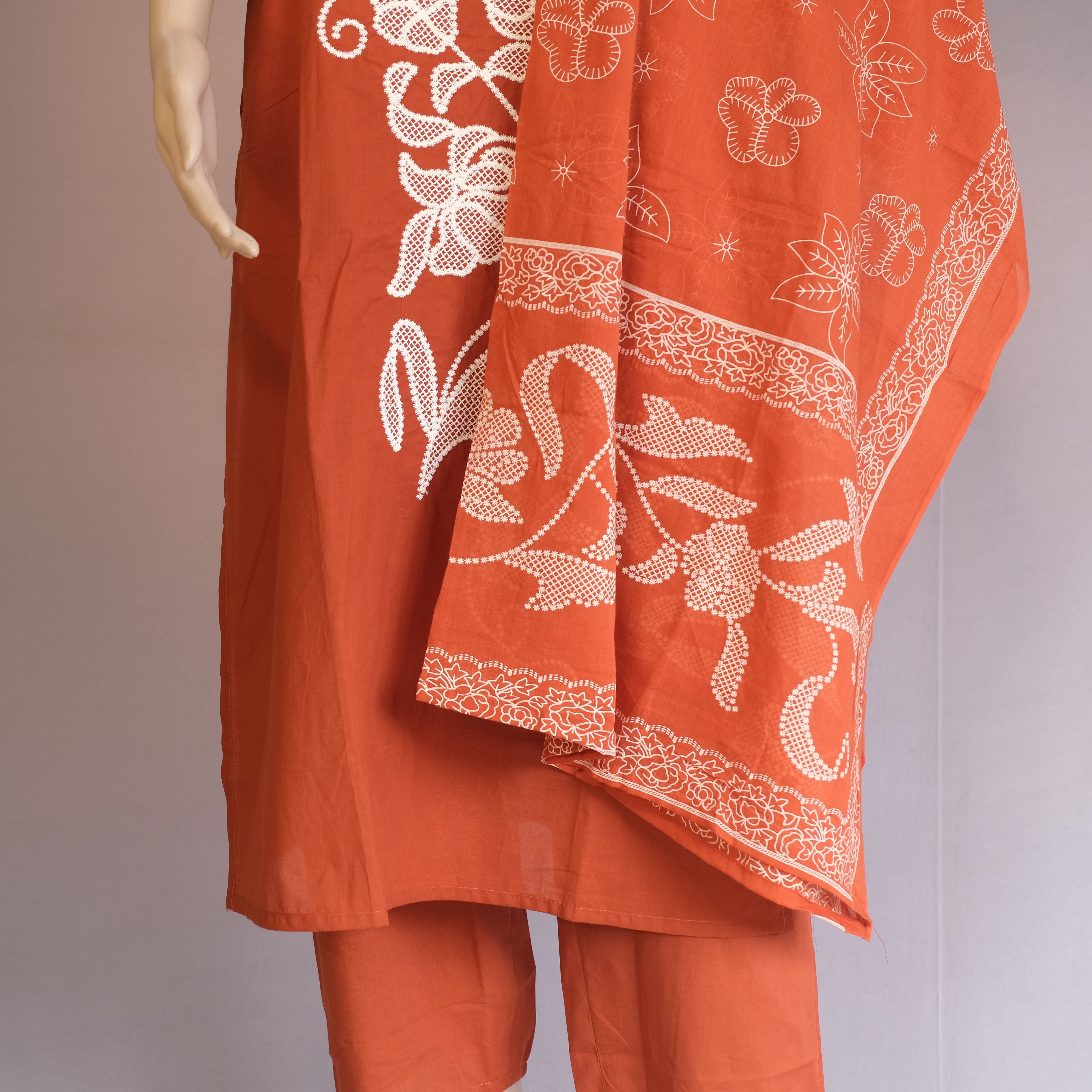 Three Piece Kurti Rust Colour