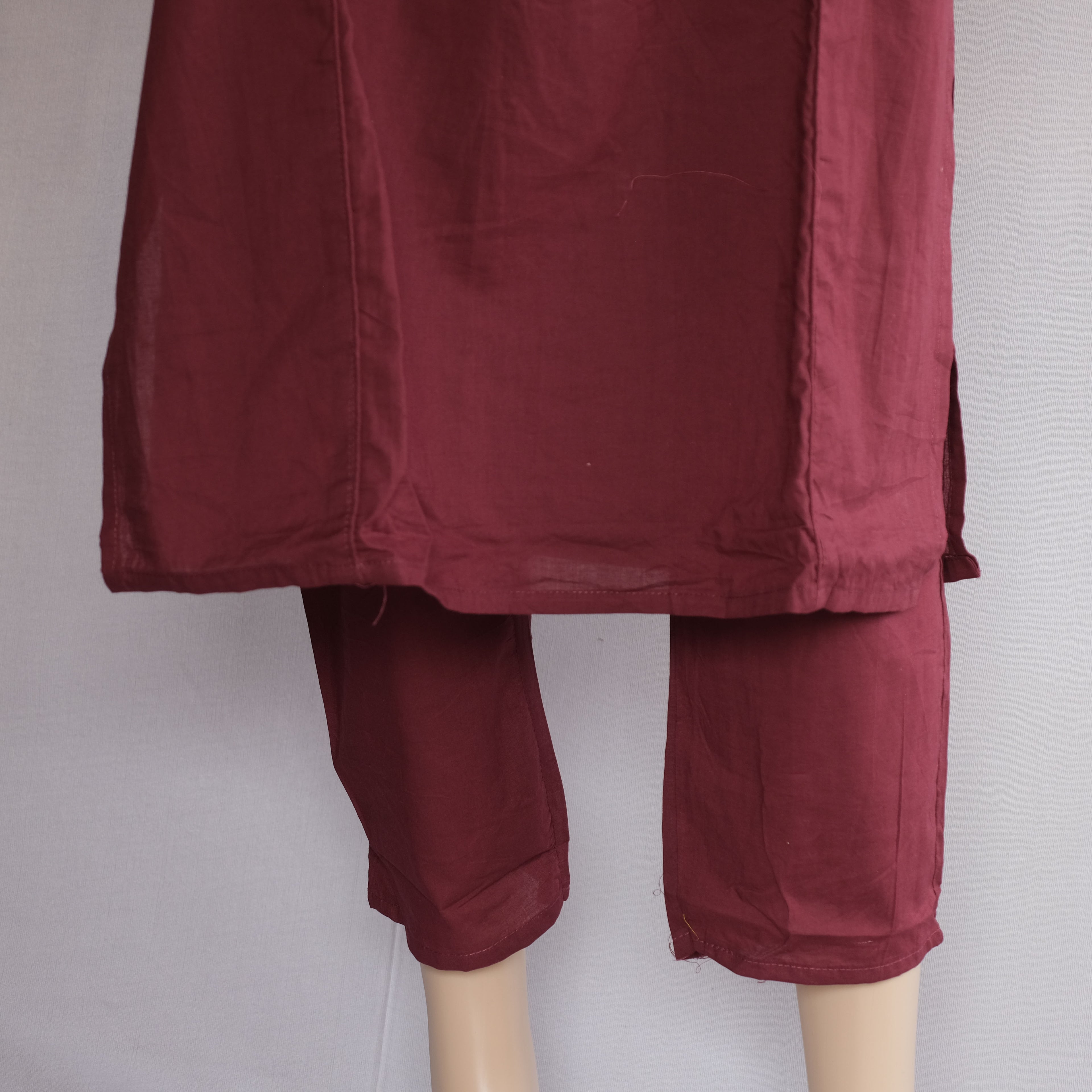 Three Piece Kurti Cherry Brown