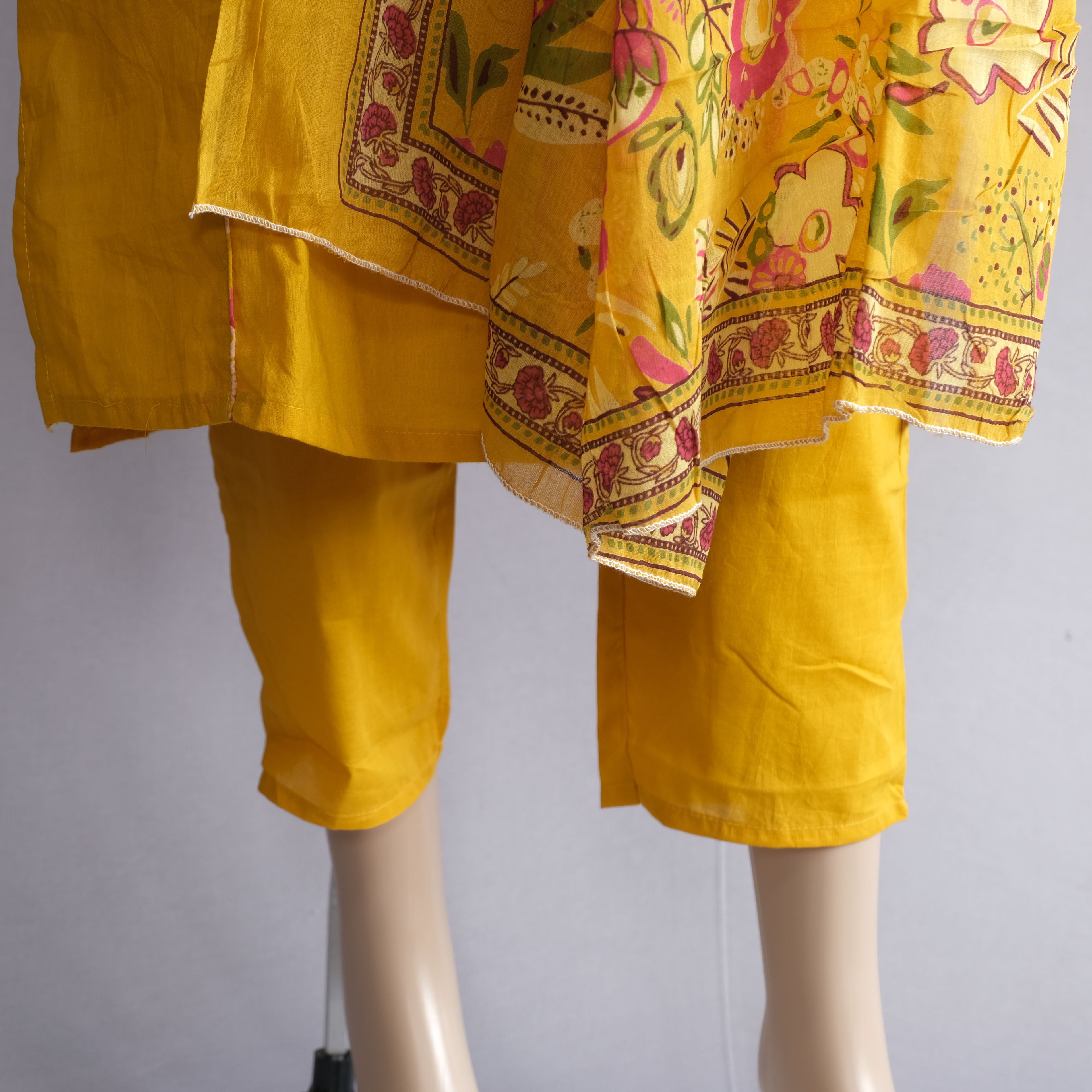 Three Piece Kurti Yellow