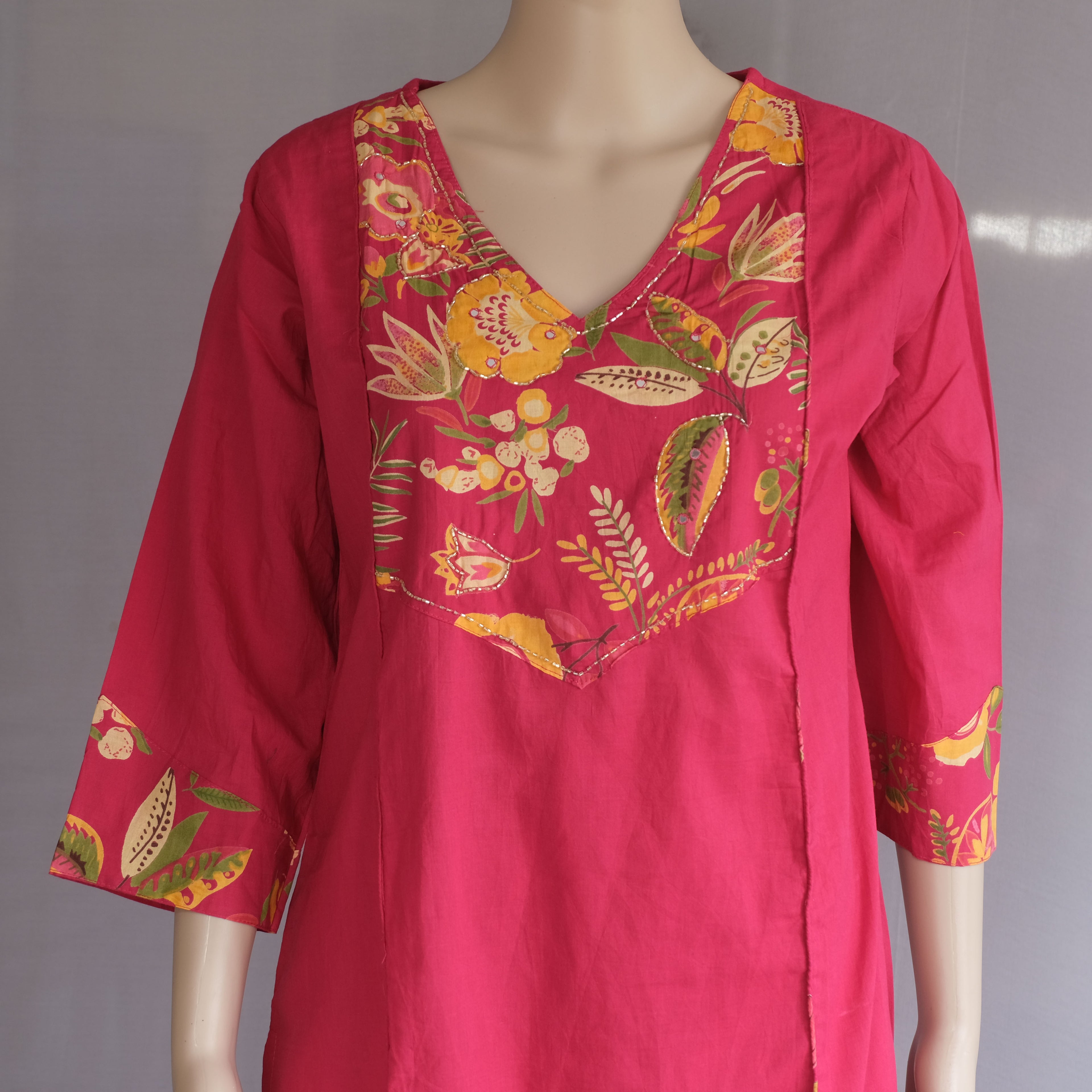 Three Piece Kurti Dark Pink