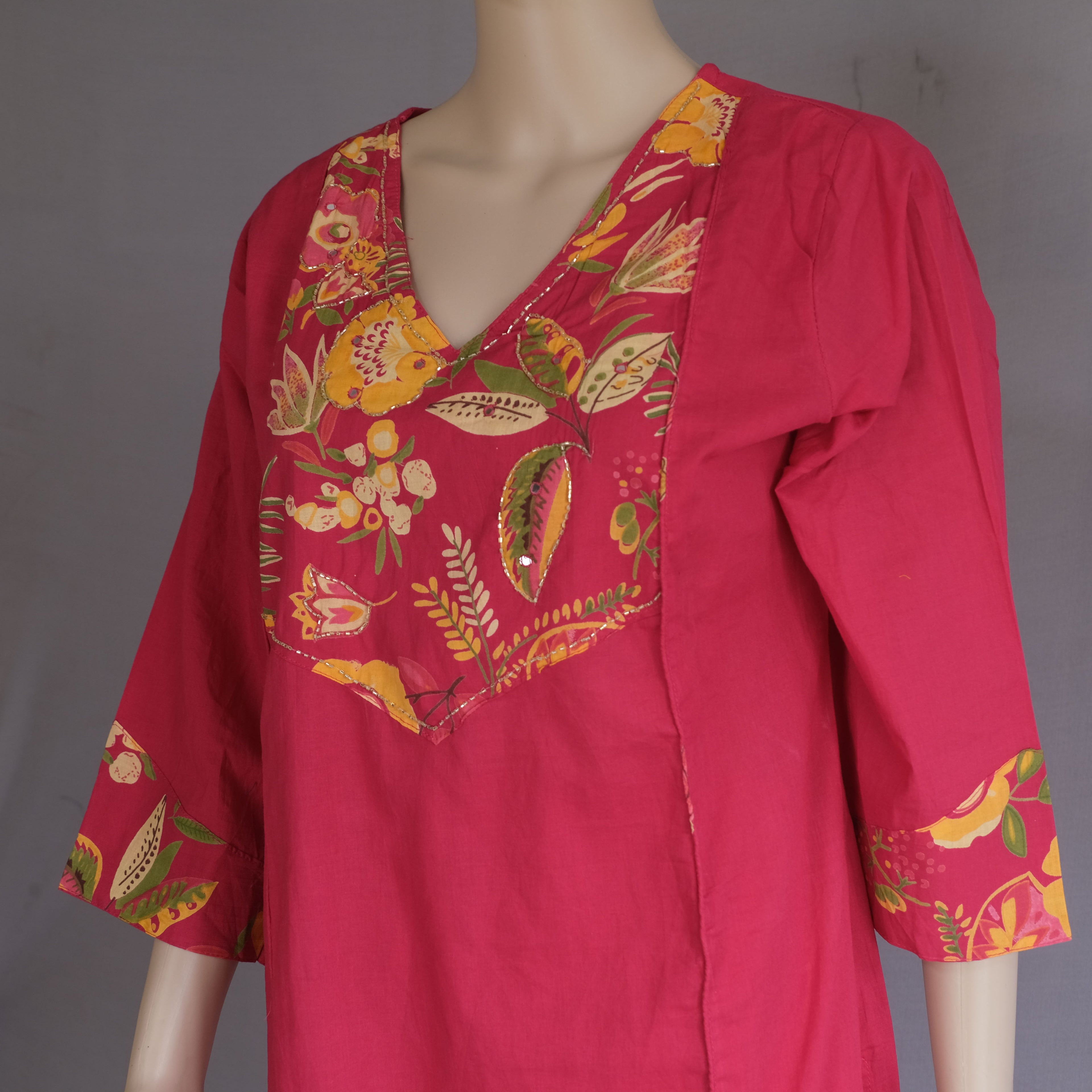 Three Piece Kurti Dark Pink