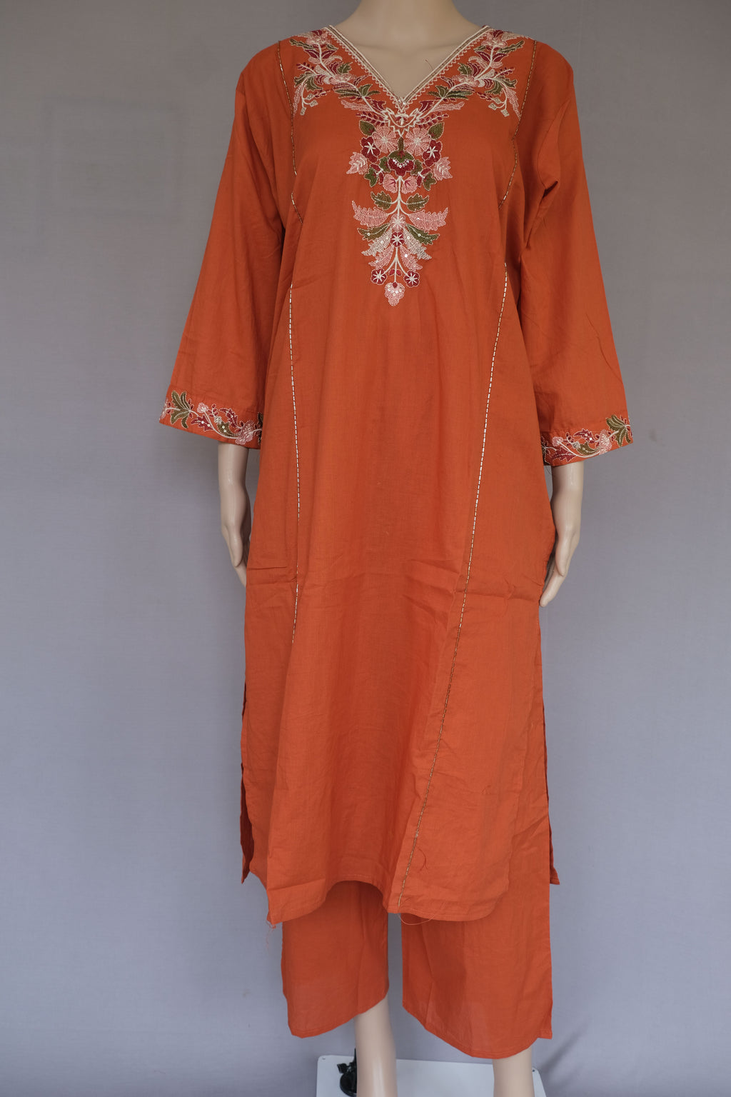 Three Piece Kurti Rust