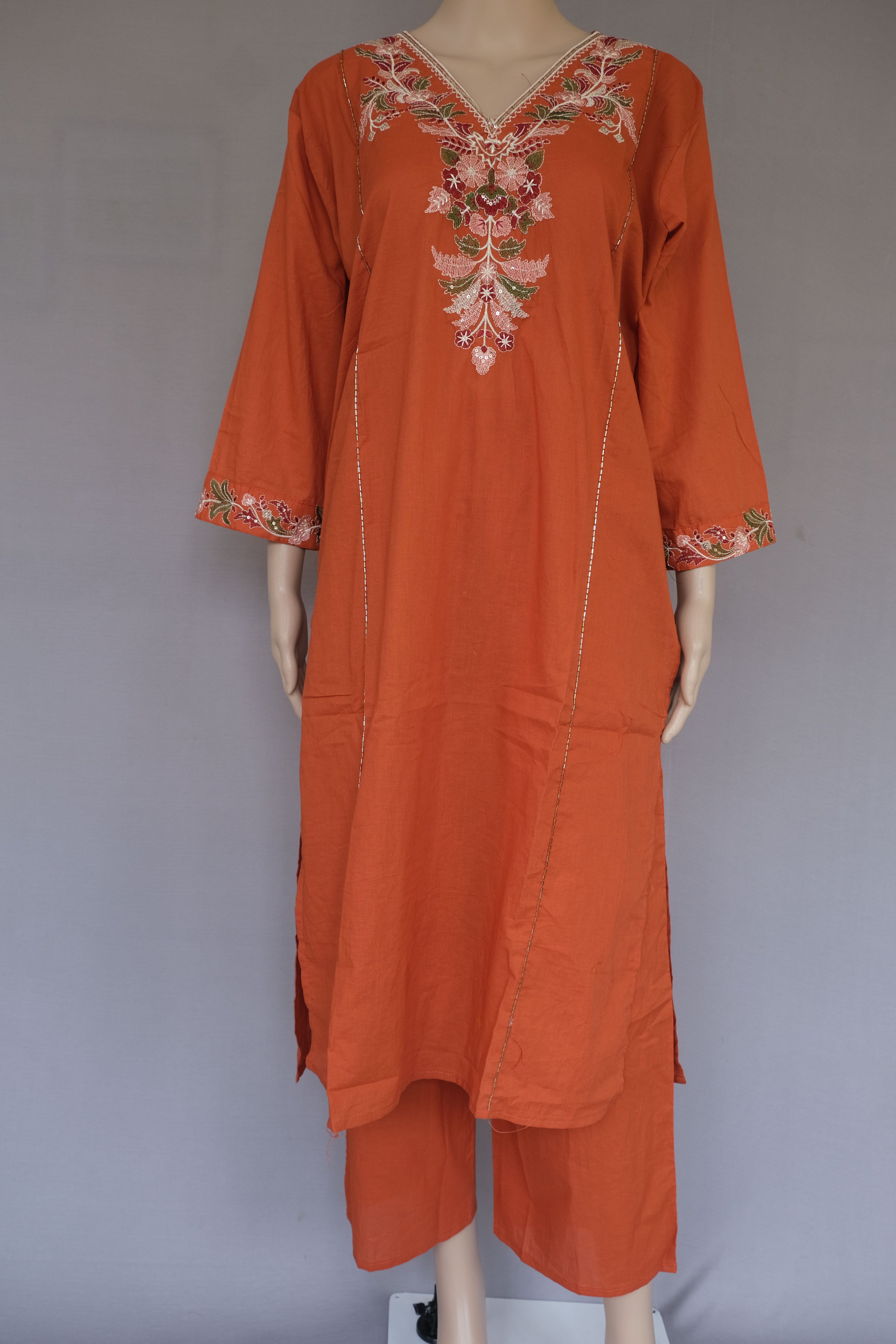 Three Piece Kurti Rust