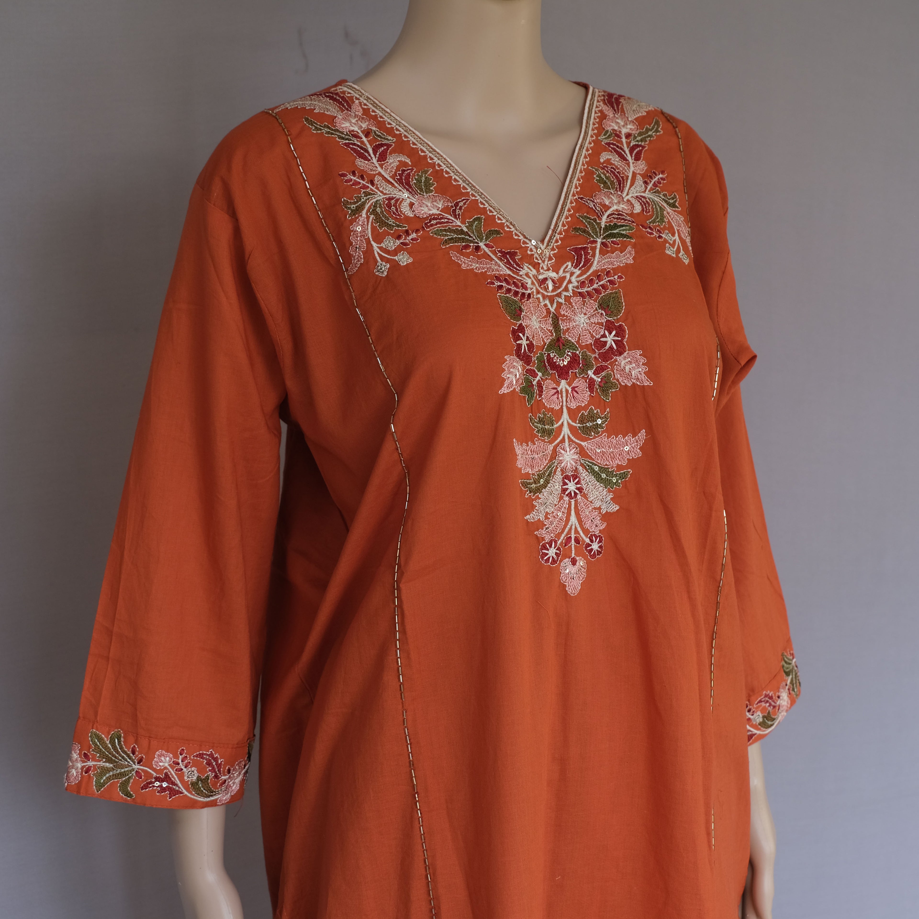 Three Piece Kurti Rust