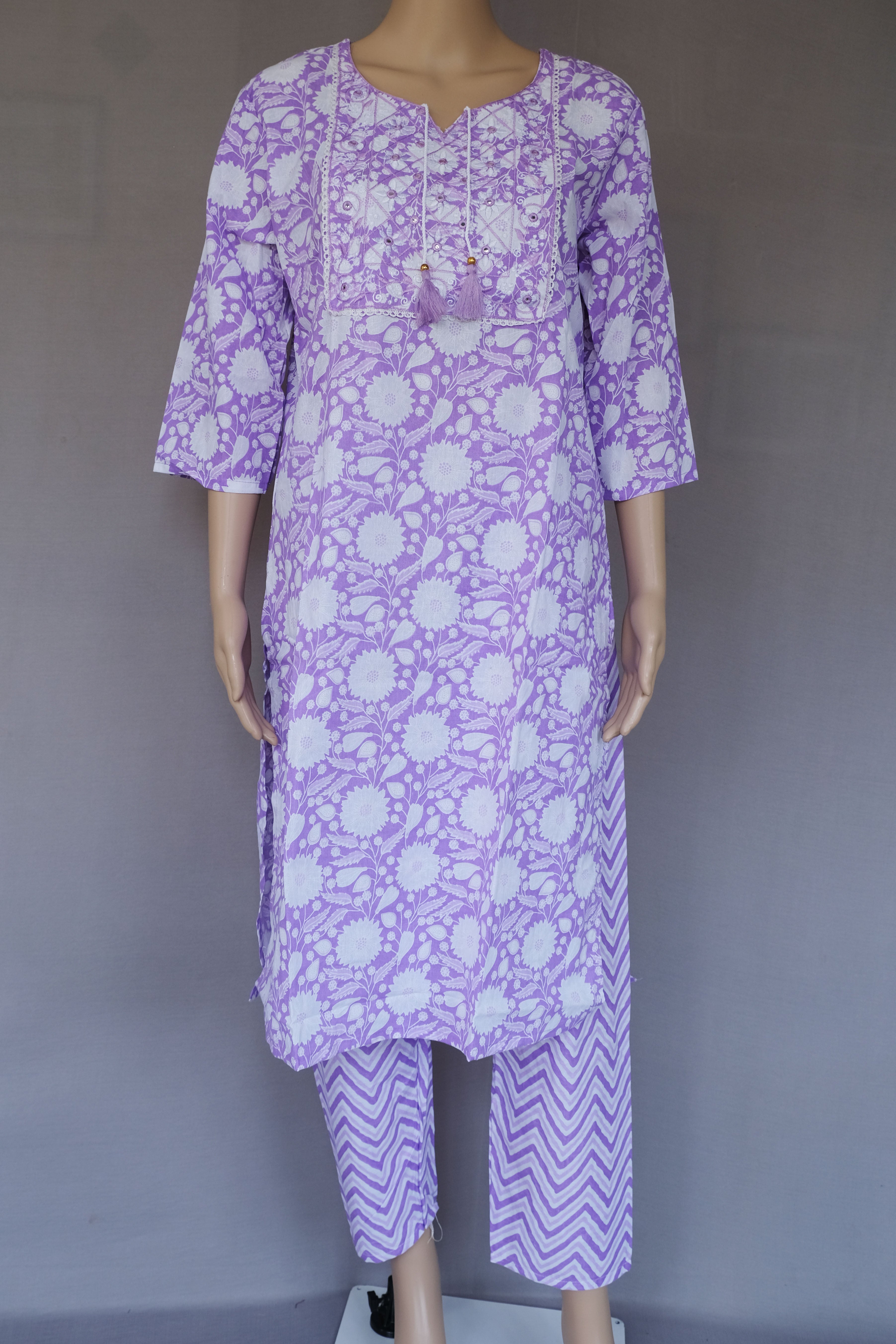 Three Piece Kurti Wild Lilac