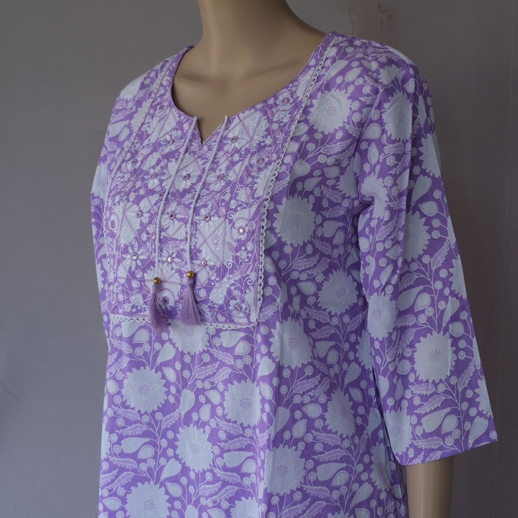 Three Piece Kurti Wild Lilac