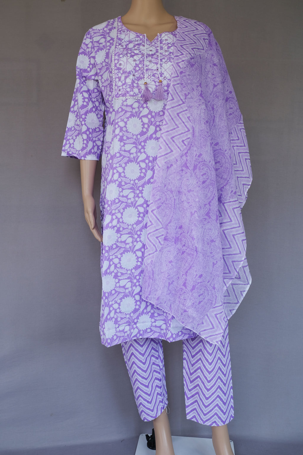 Three Piece Kurti Wild Lilac
