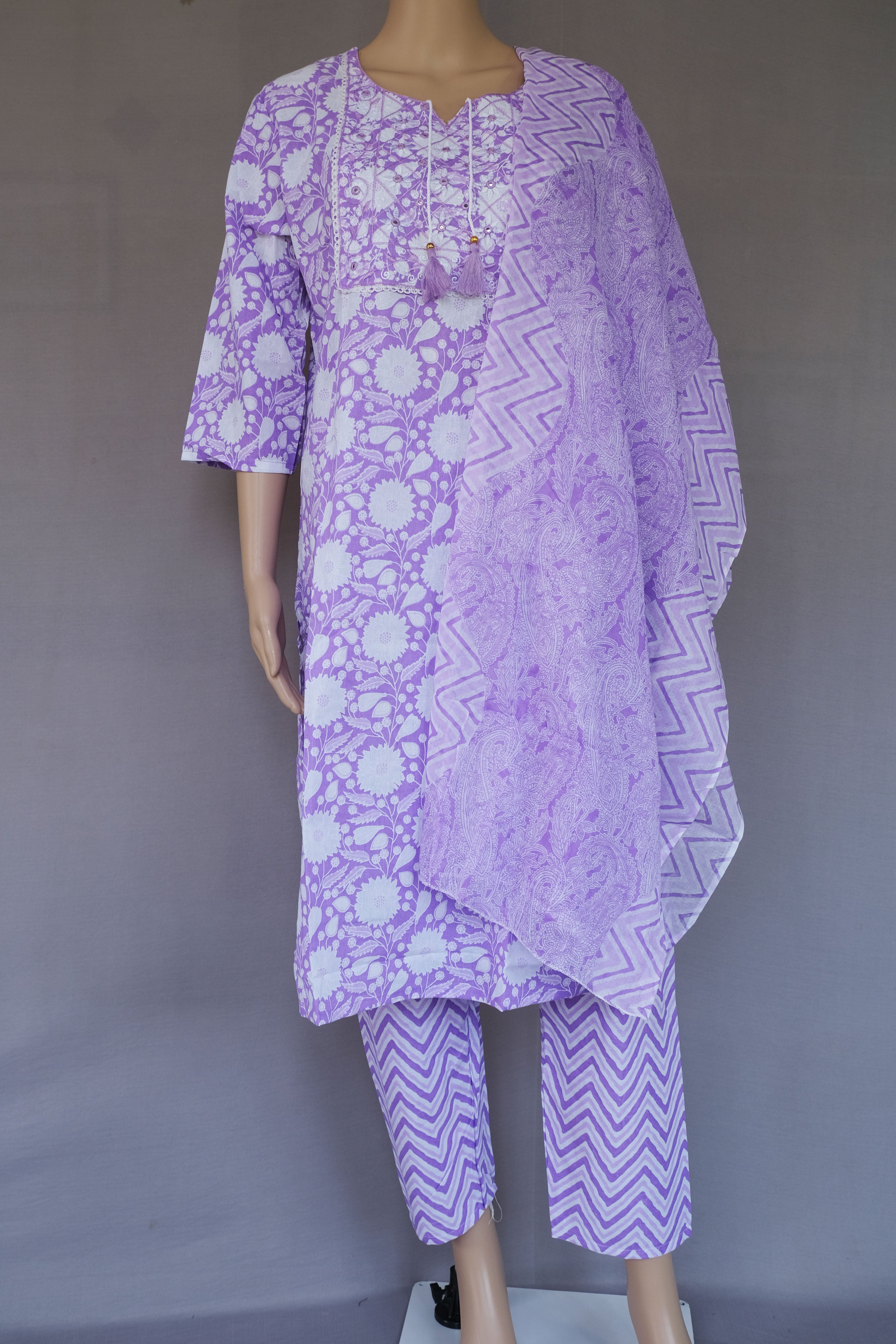 Three Piece Kurti Wild Lilac