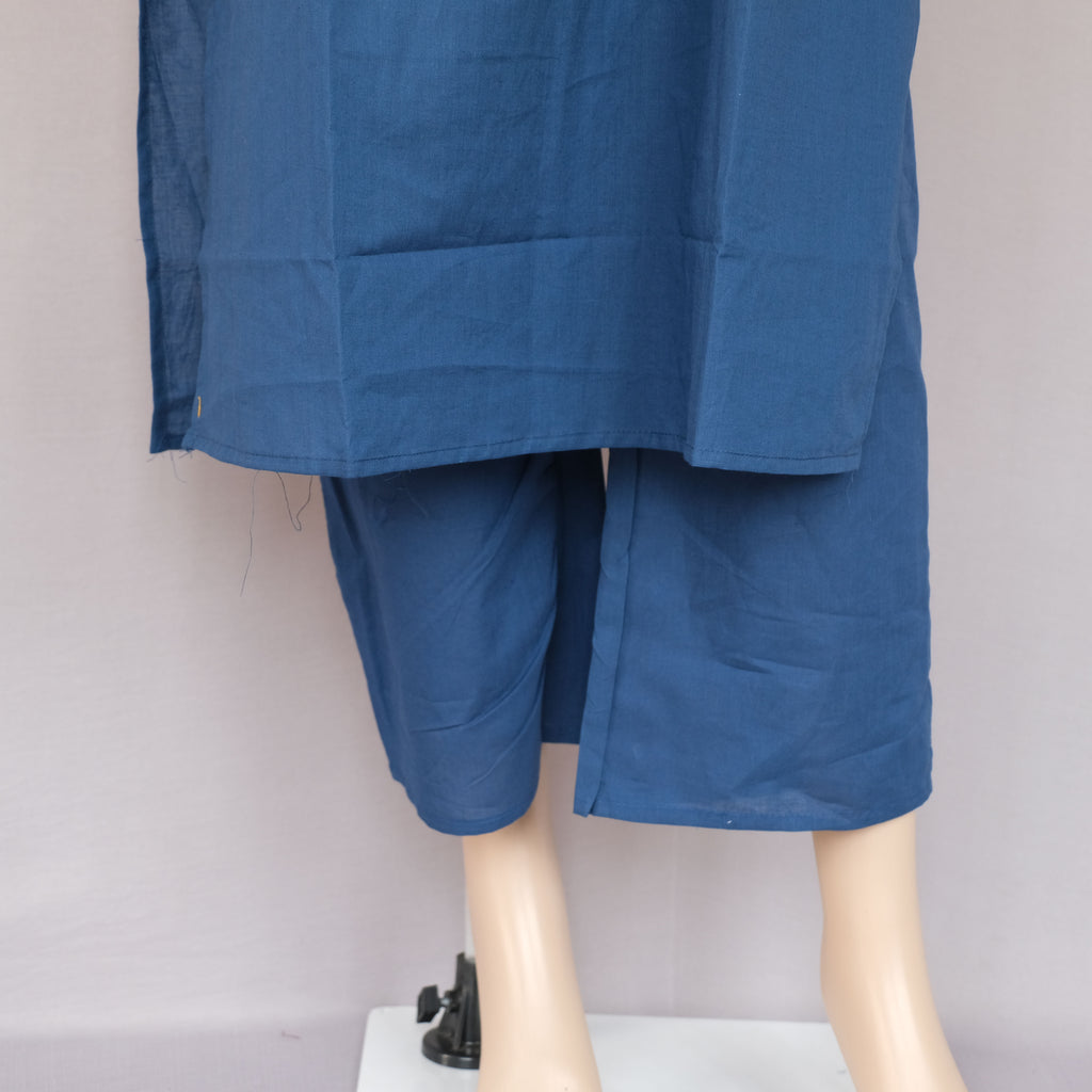 Three Piece Kurti Set Royal Blue