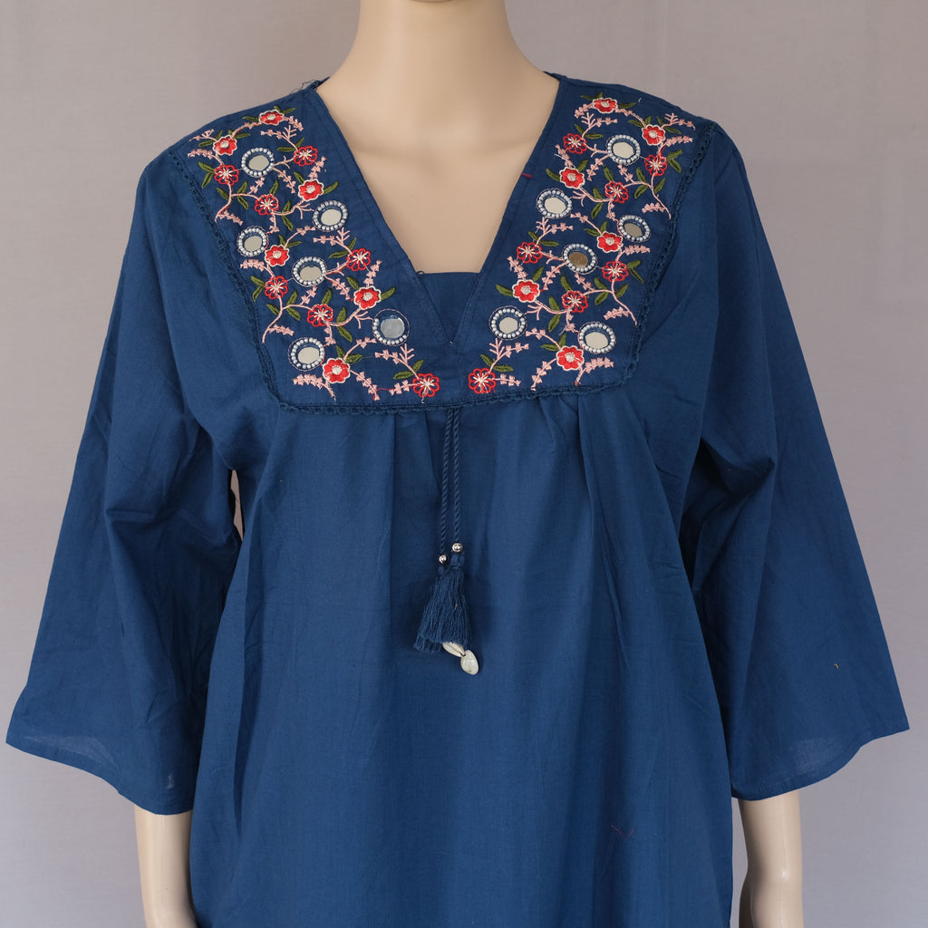 Three Piece Kurti Set Royal Blue