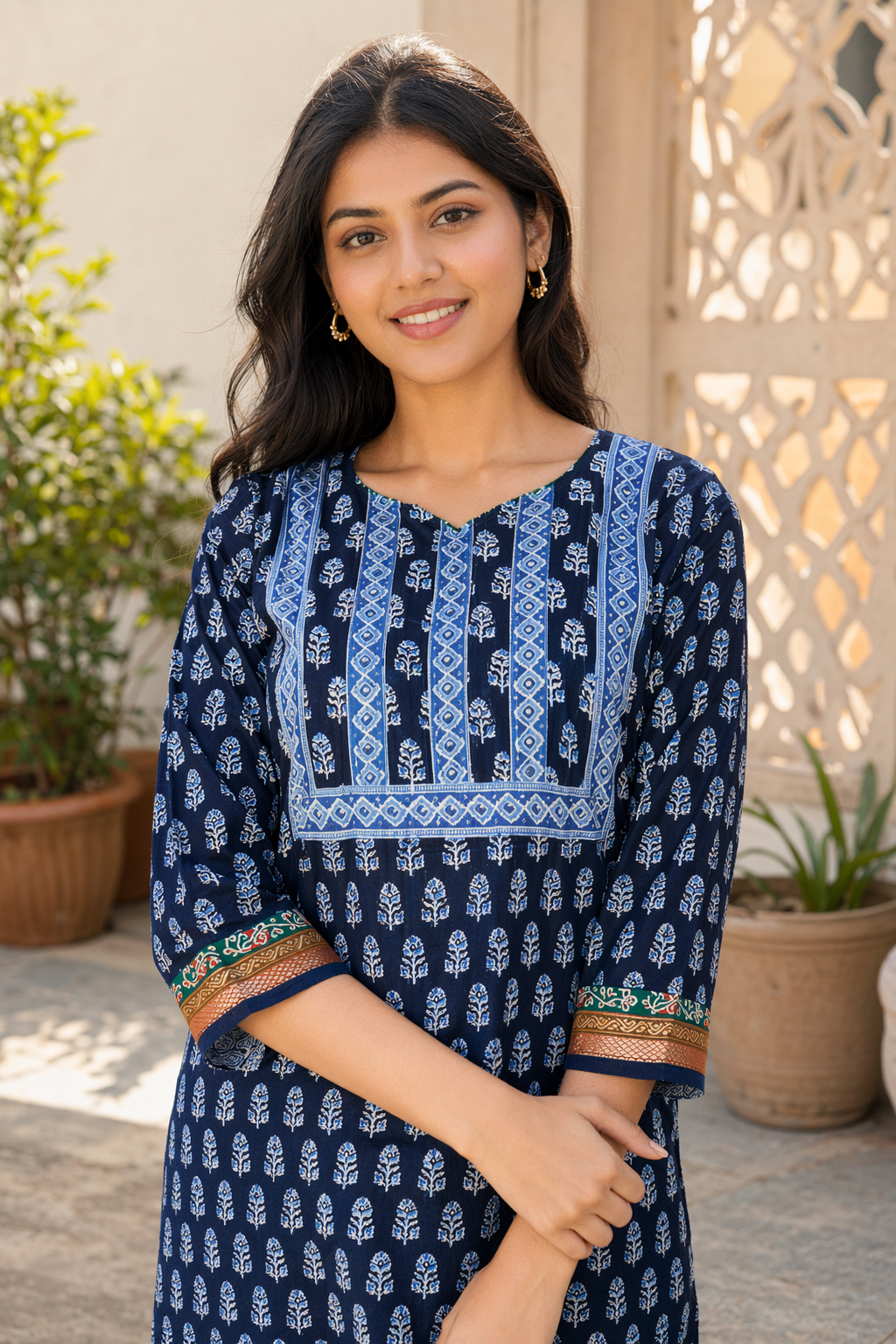 Three Piece Kurti Blue (Brand SEJAL)