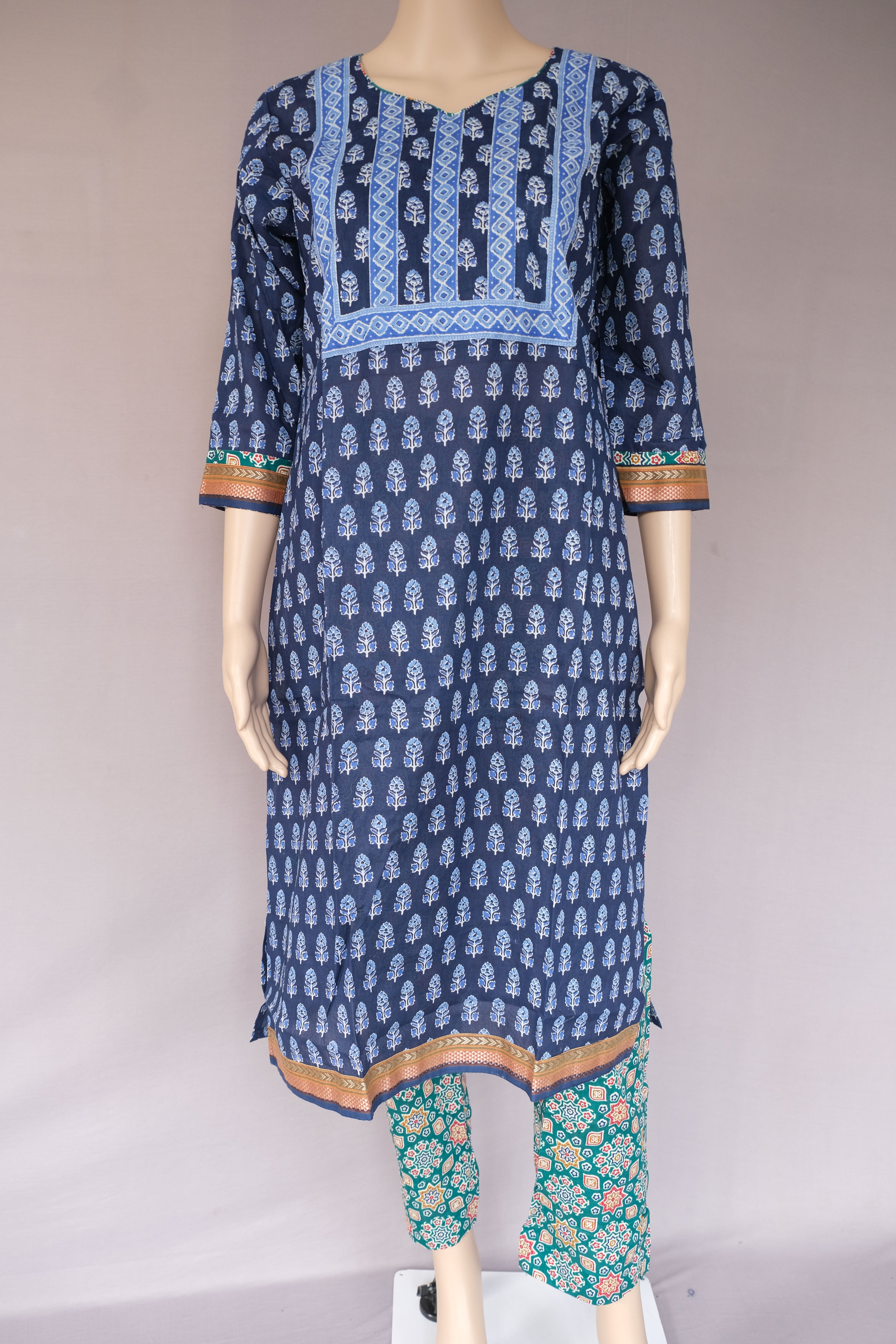 Three Piece Kurti Blue (Brand SEJAL)