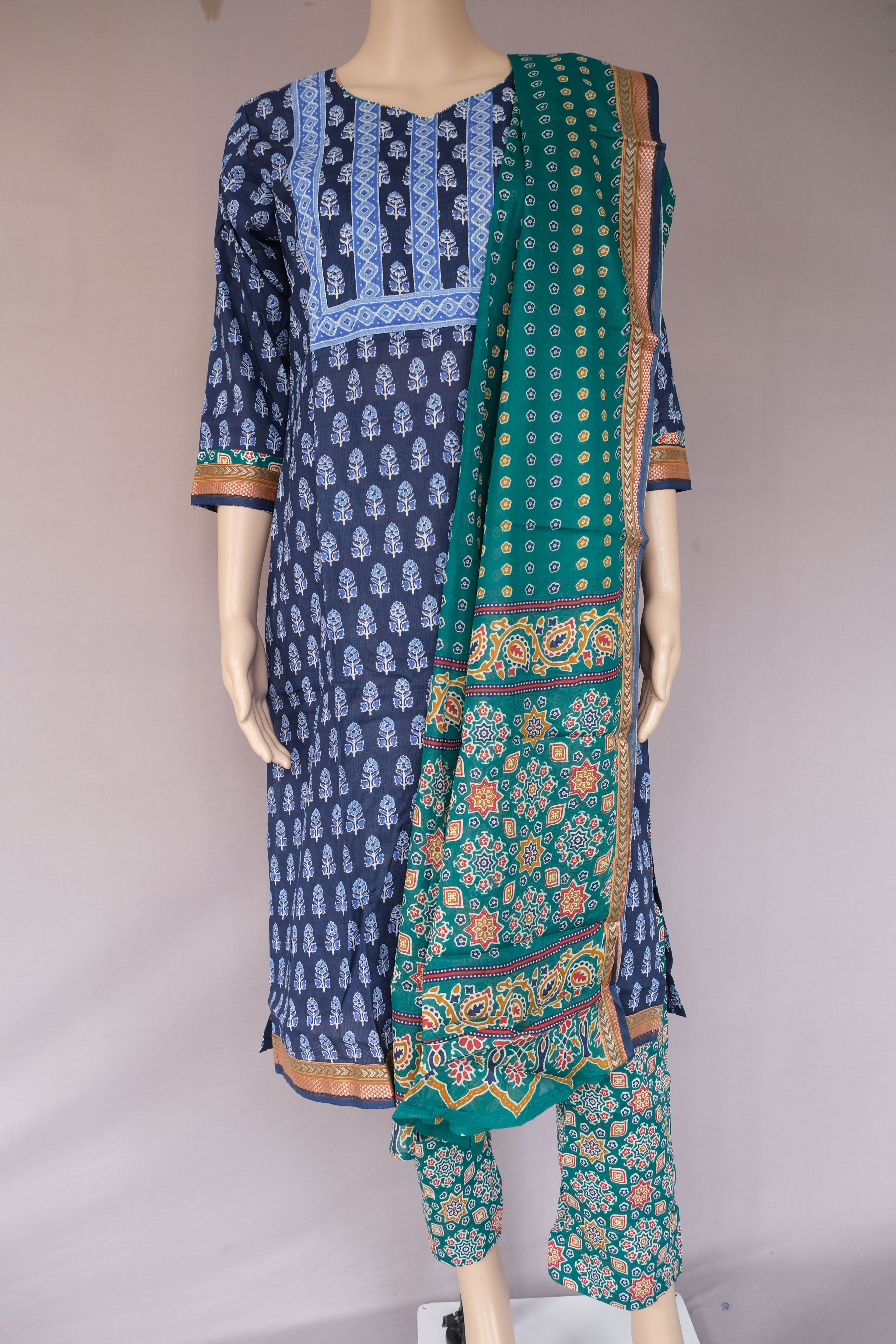 Three Piece Kurti Blue (Brand SEJAL)