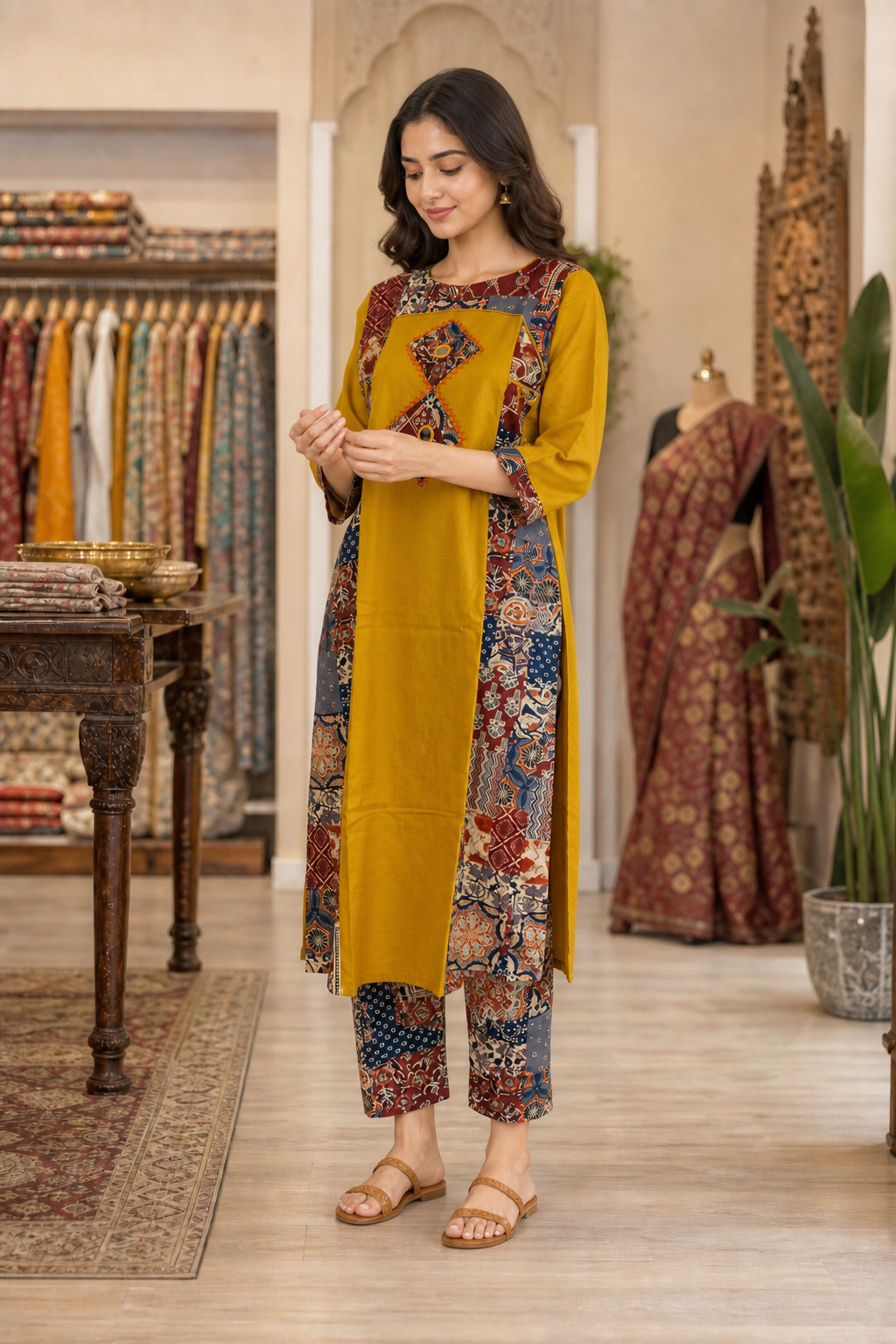 Two Piece Kurti Yellow