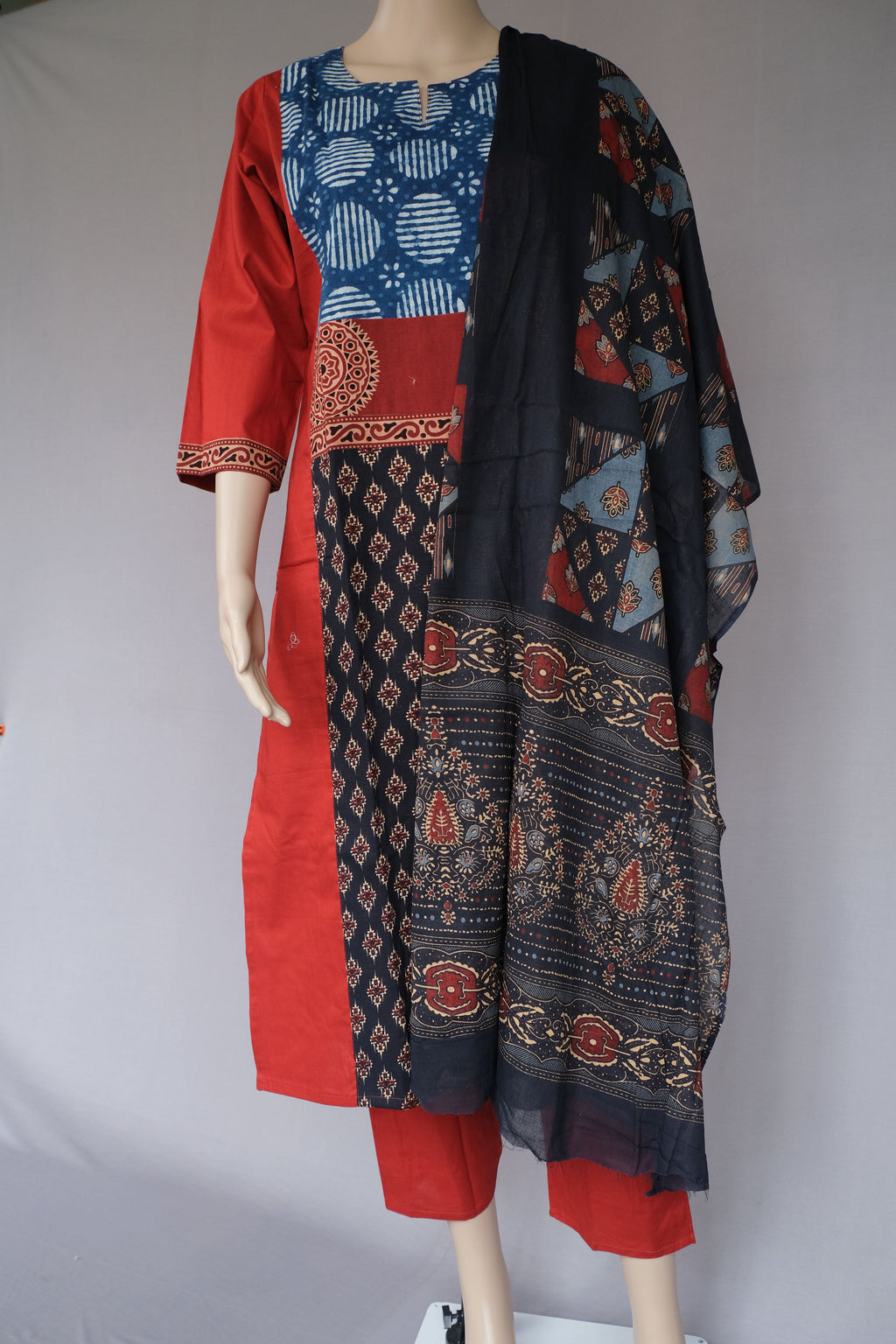 Three Piece Kurti Red