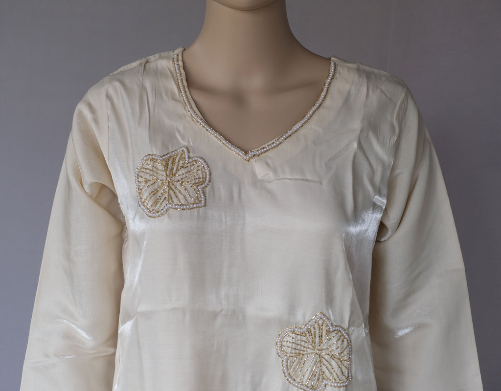 Two Piece Corset Kurti Off White
