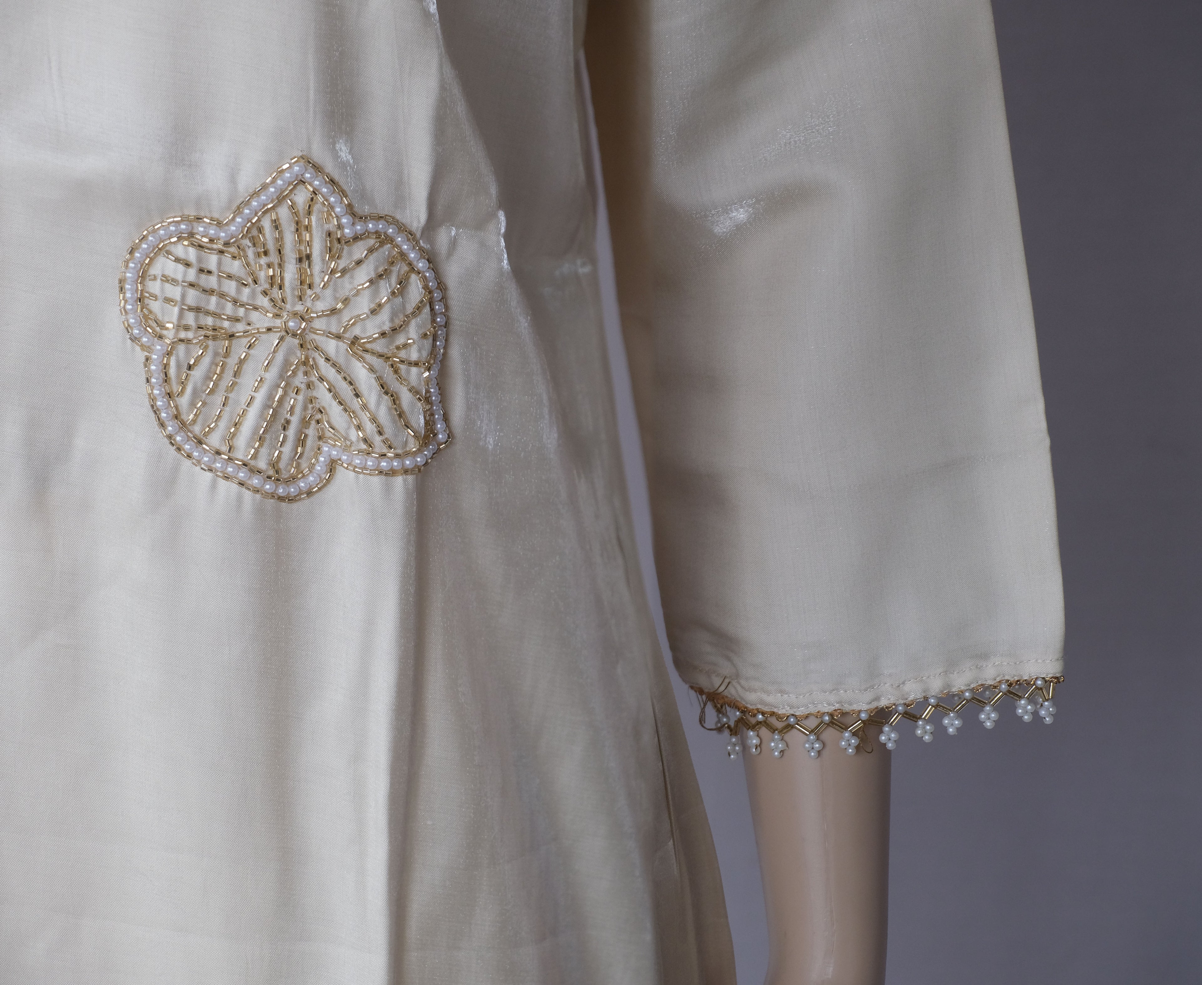 Two Piece Corset Kurti Off White