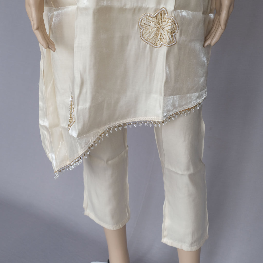 Two Piece Corset Kurti Off White