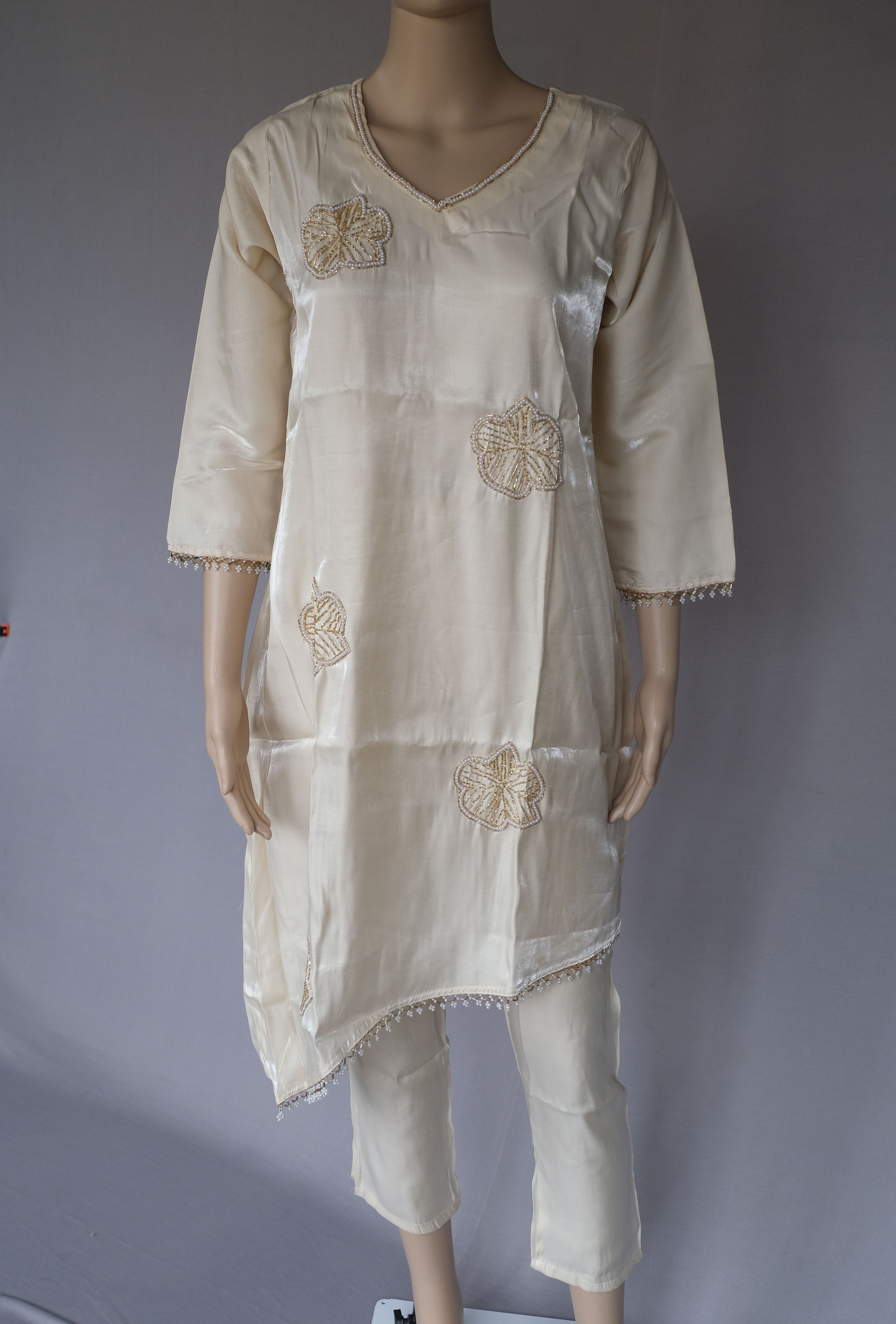 Two Piece Corset Kurti Off White