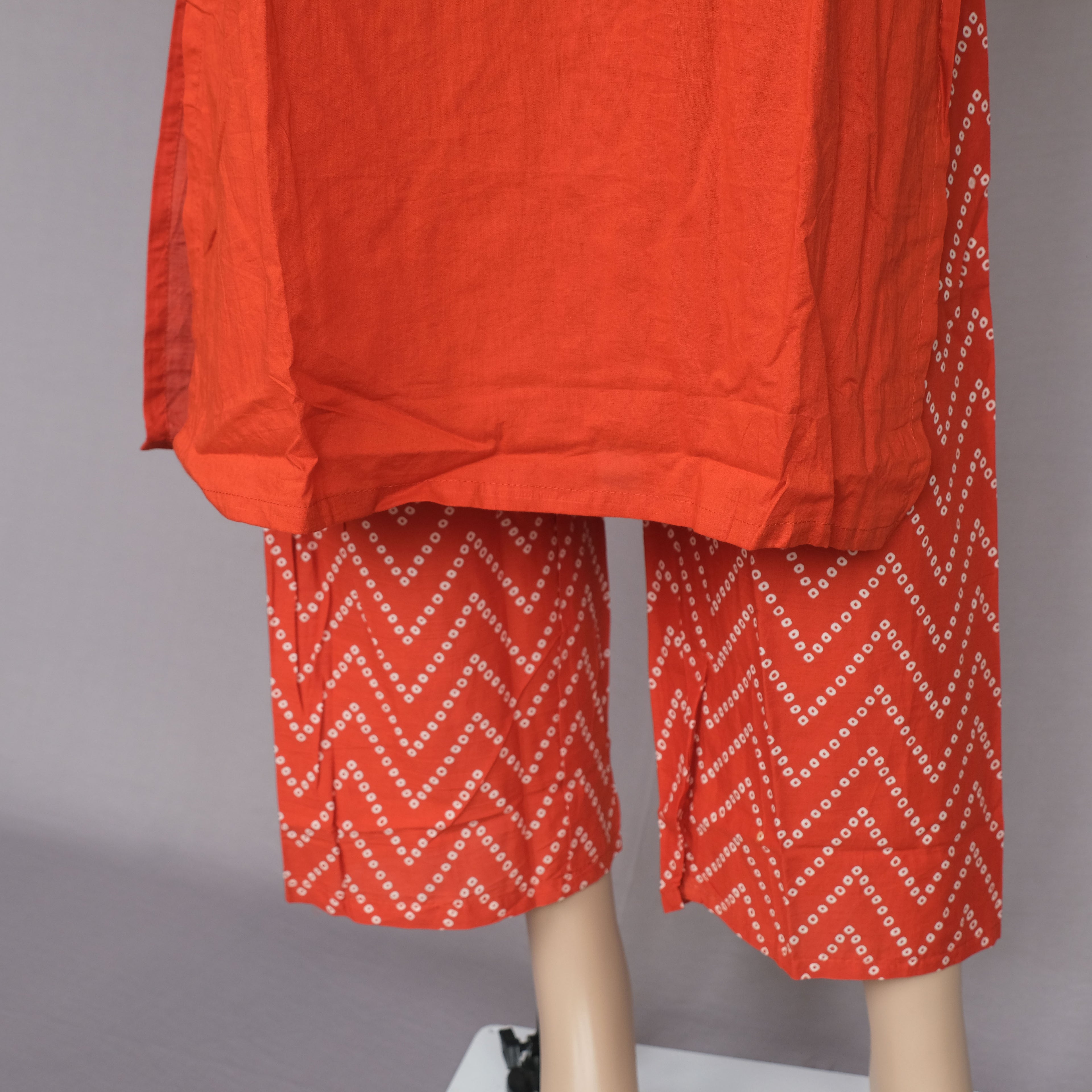 Three Piece Kurti Bandhni Rust