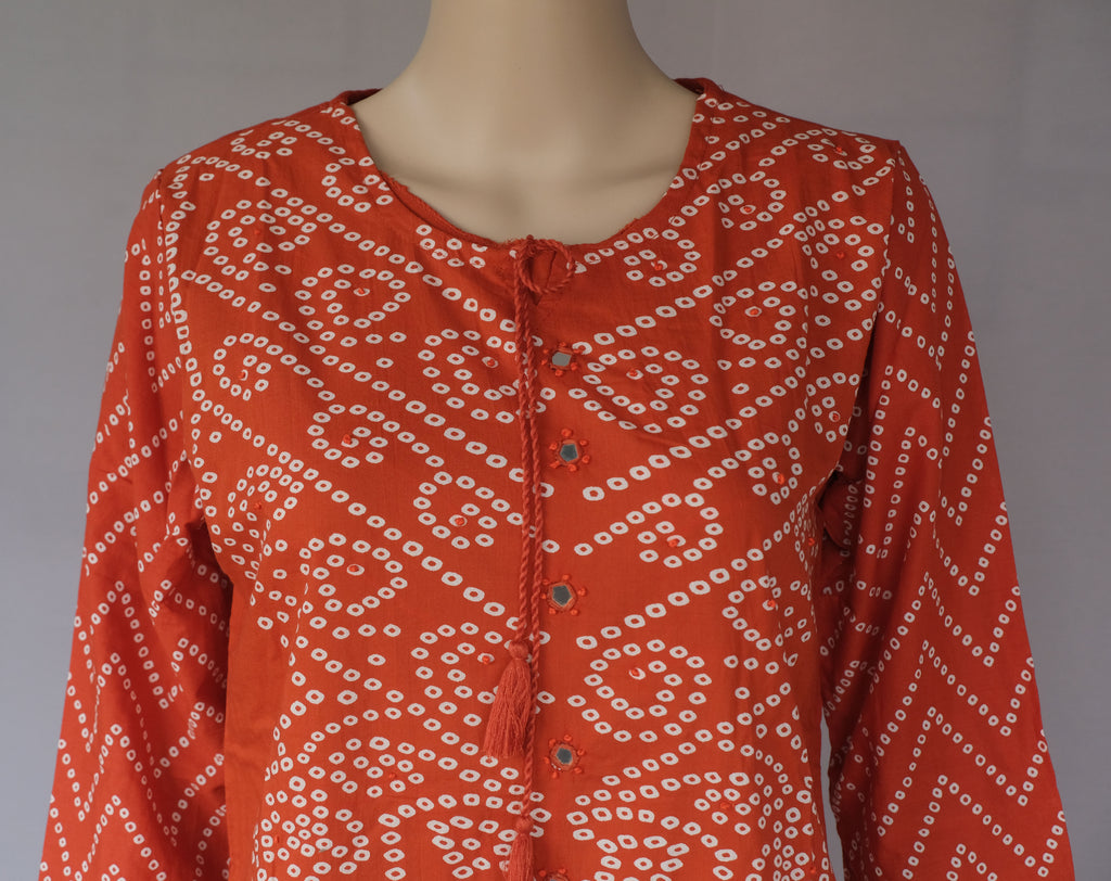 Three Piece Kurti Bandhni Rust