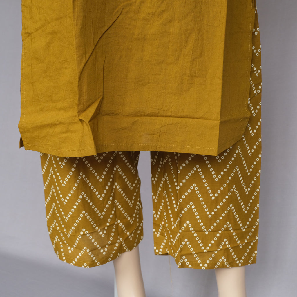 Three Piece Kurti Bandhni Rust