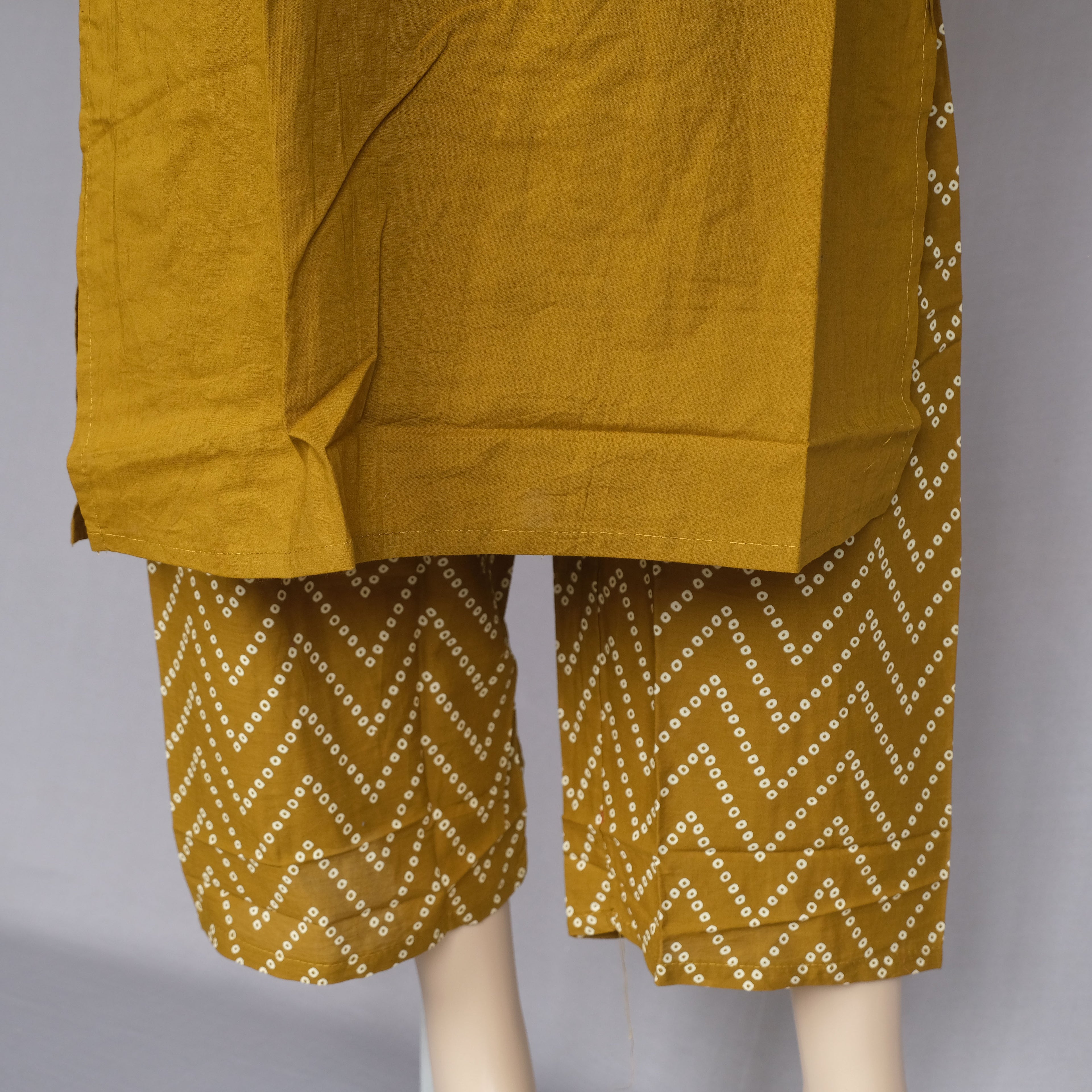 Three Piece Kurti Bandhni Rust