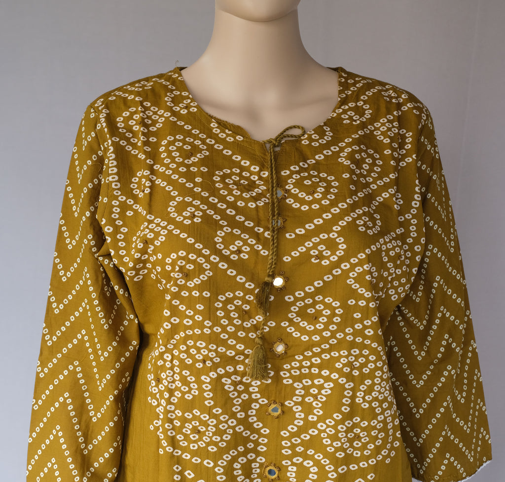 Three Piece Kurti Bandhni Rust